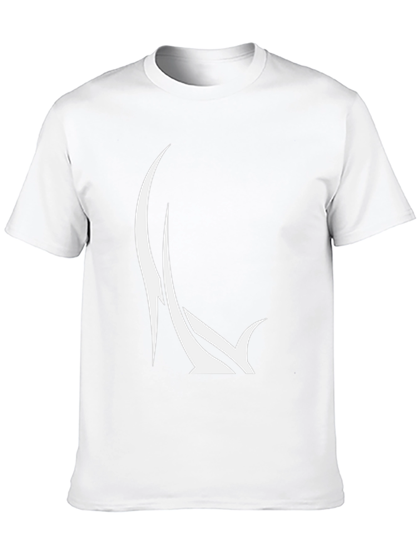 Black Graphic Tee with White Abstract Design