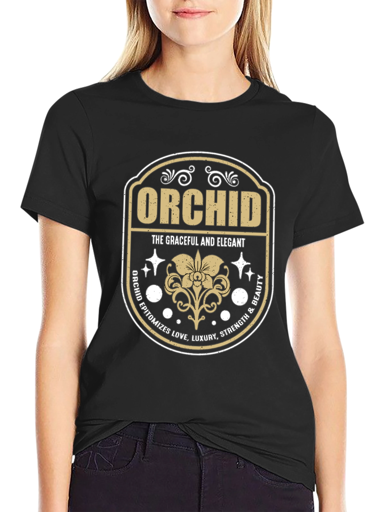 Elegant Orchid Graphic T-Shirt for Men