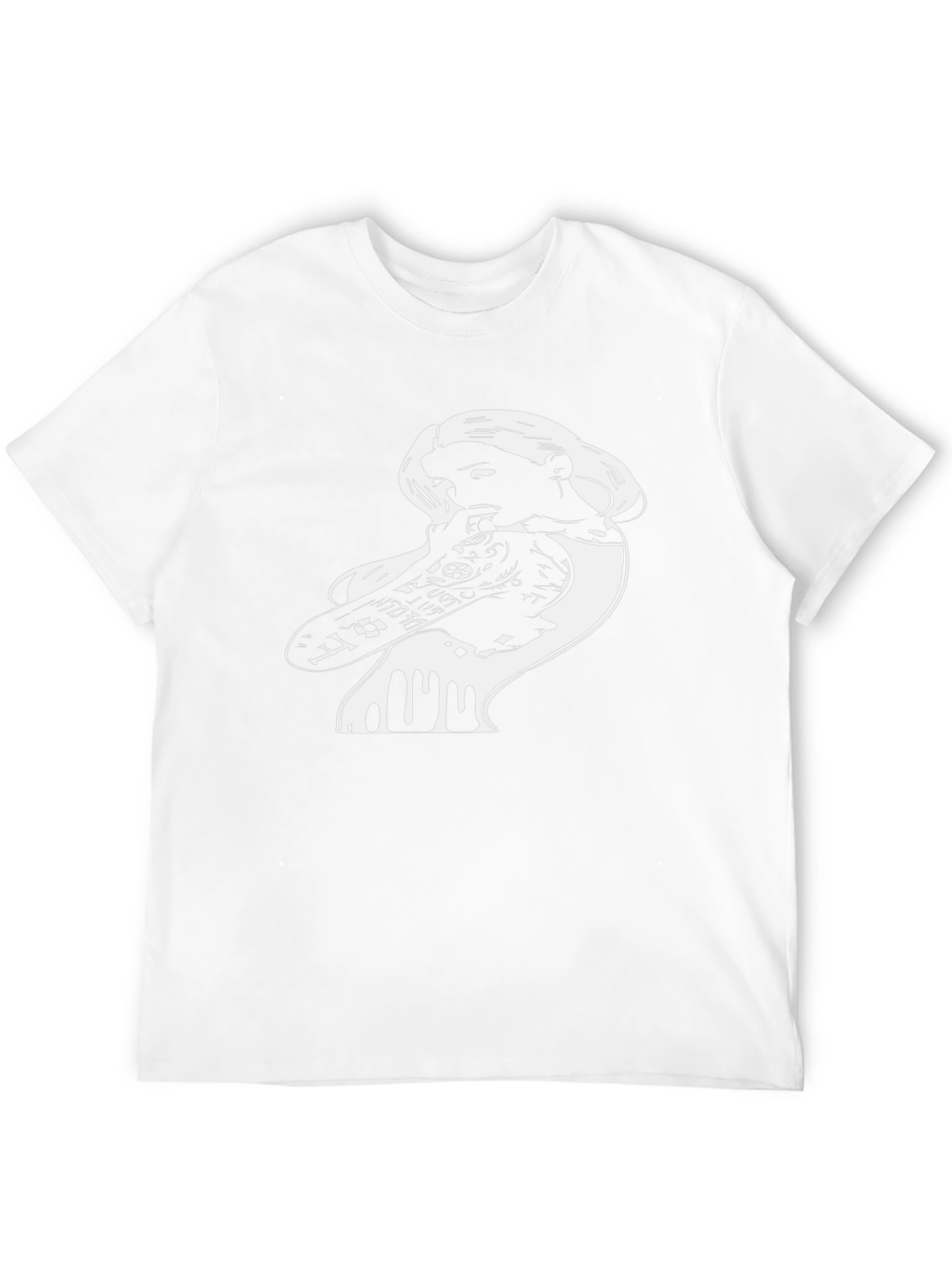 Skateboarding Girl Graphic Tee - Black Cotton T-Shirt