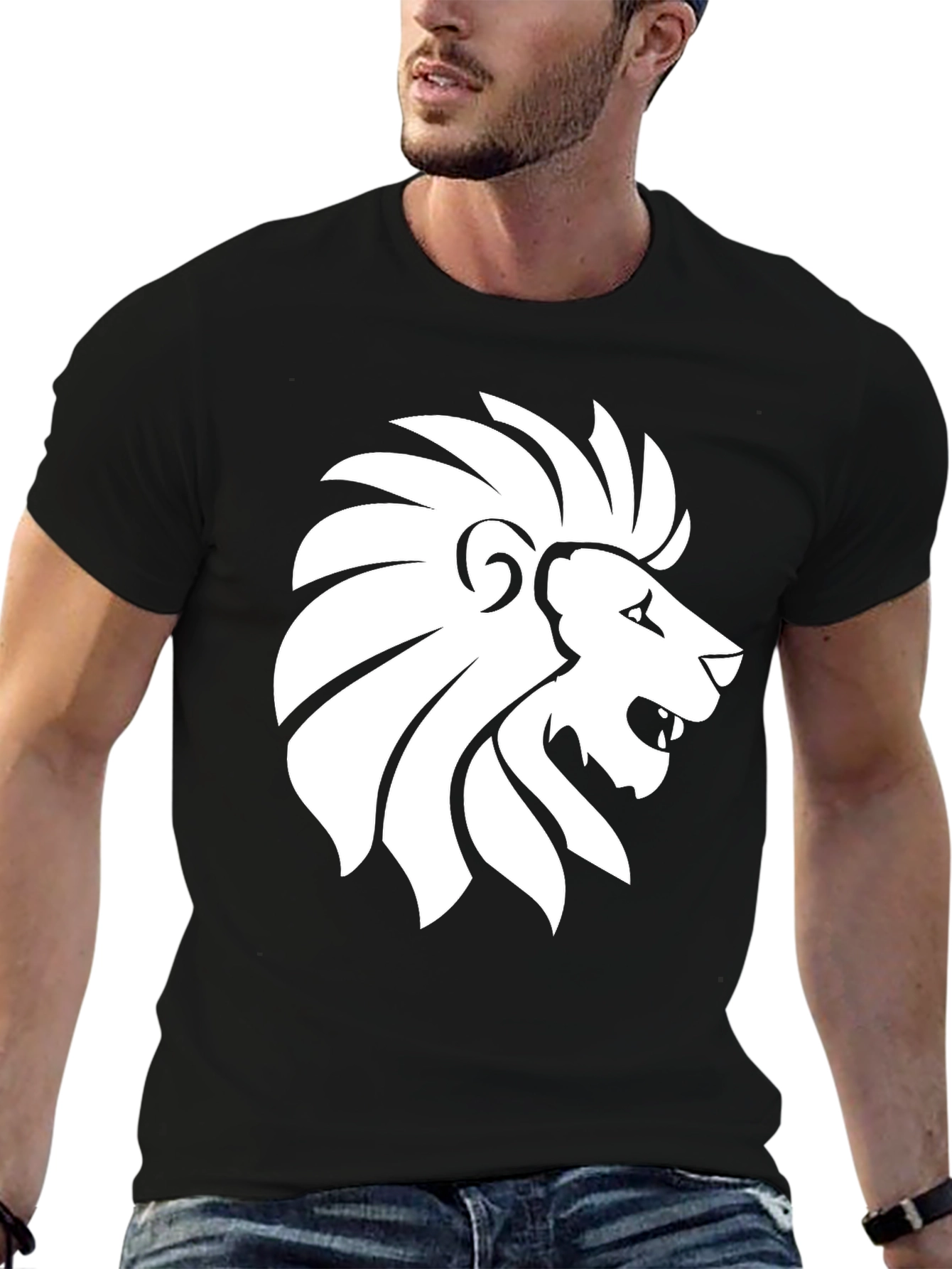 Black Lion Graphic Tee - Stylish Mens T-Shirt