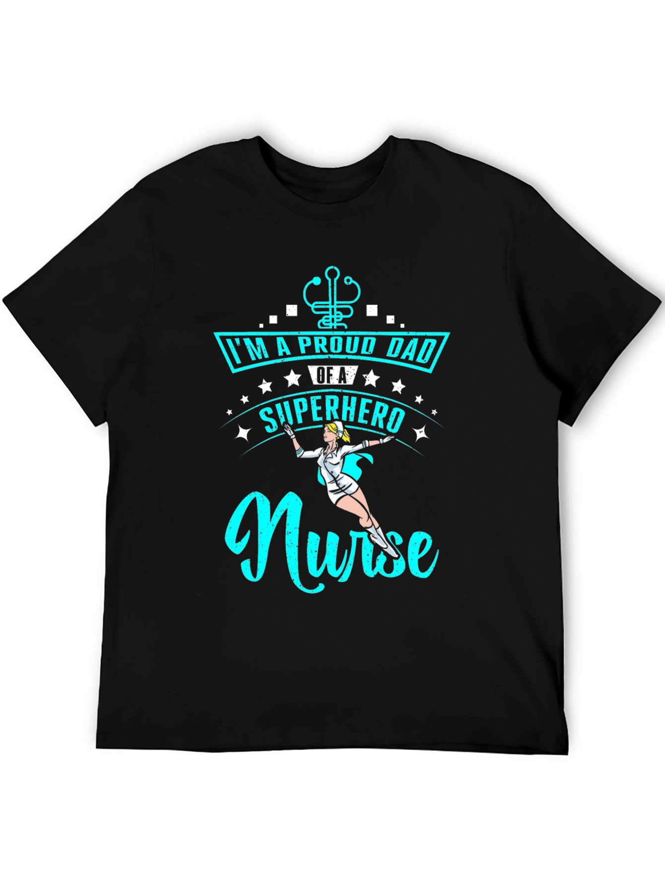 Proud Dad Superhero Nurse T-Shirt