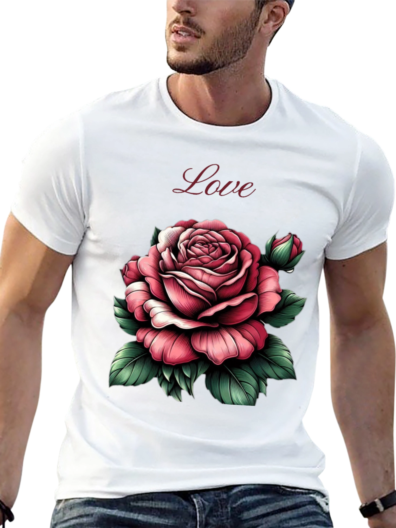Love Rose Graphic Tee - Soft Cotton Blend