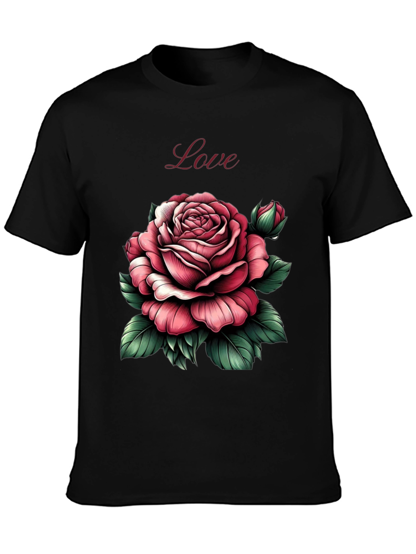 Love Rose Graphic Tee - Soft Cotton Blend