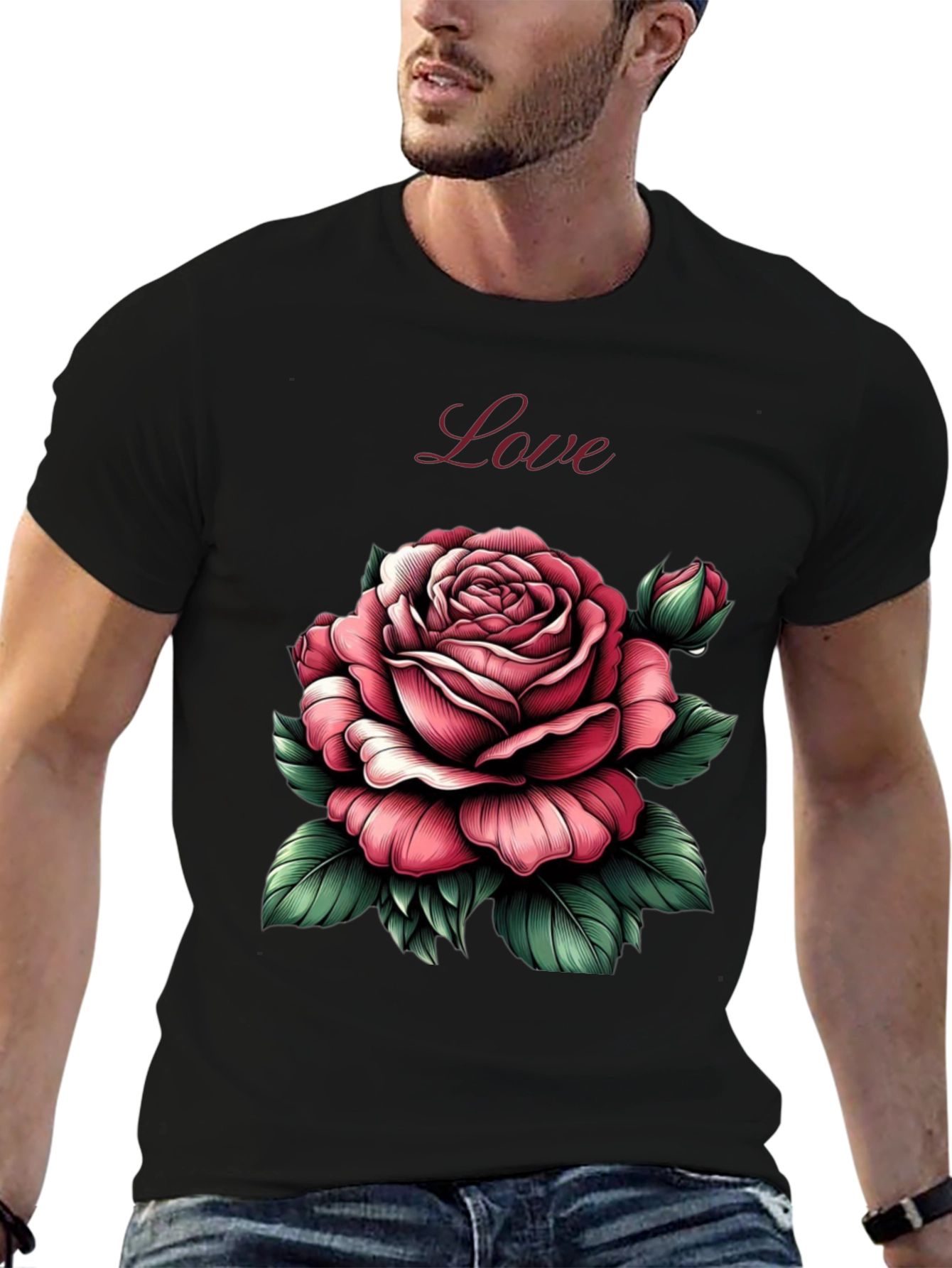 Love Rose Graphic Tee - Soft Cotton Blend