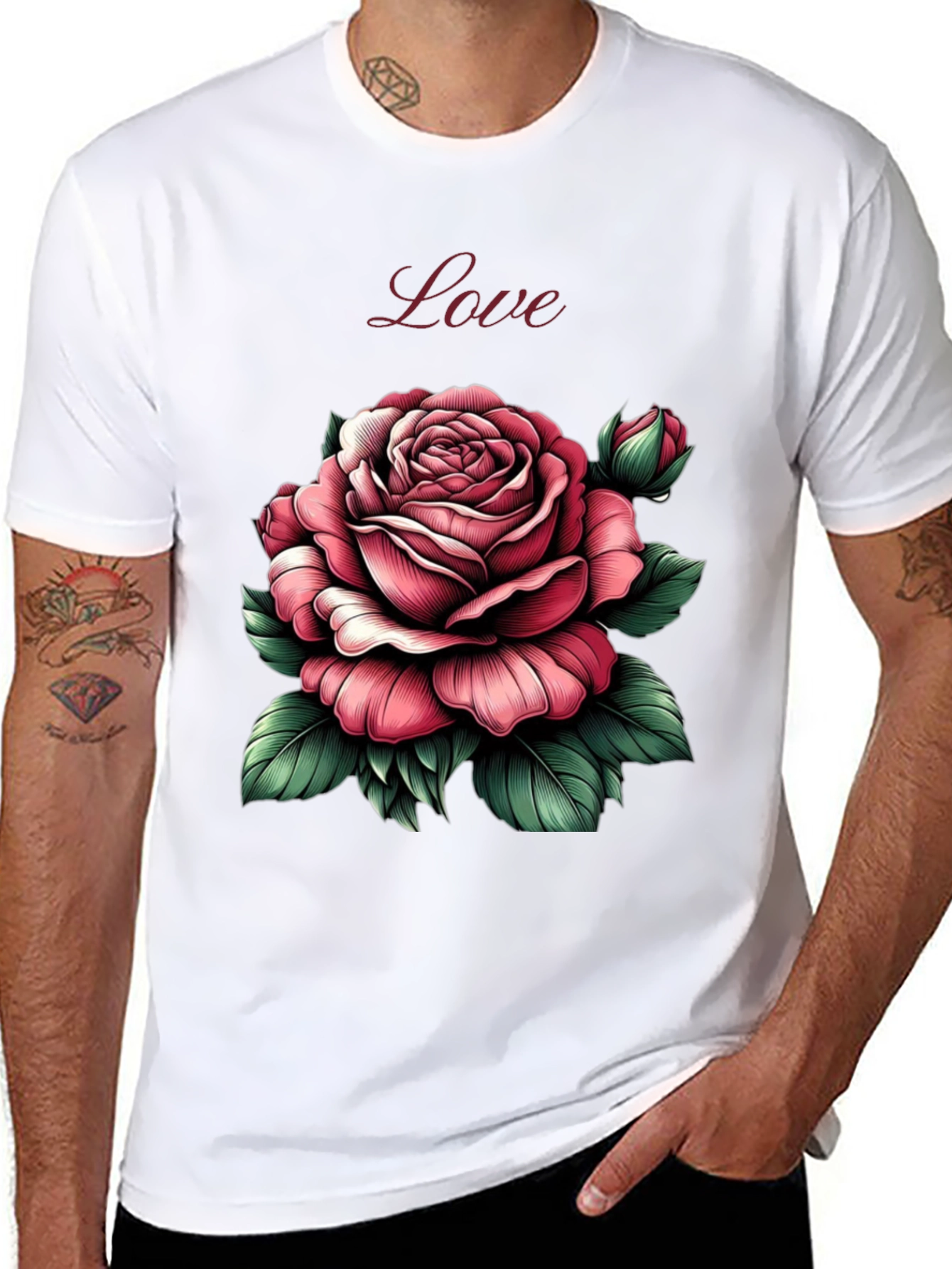 Love Rose Graphic Tee - Soft Cotton Blend