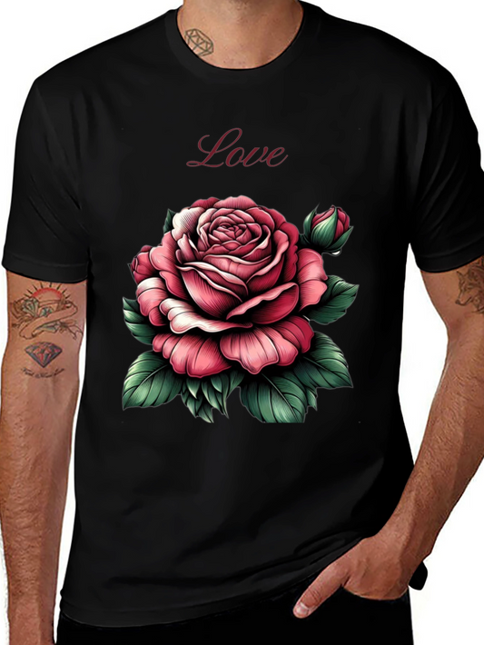 Love Rose Graphic Tee - Soft Cotton Blend