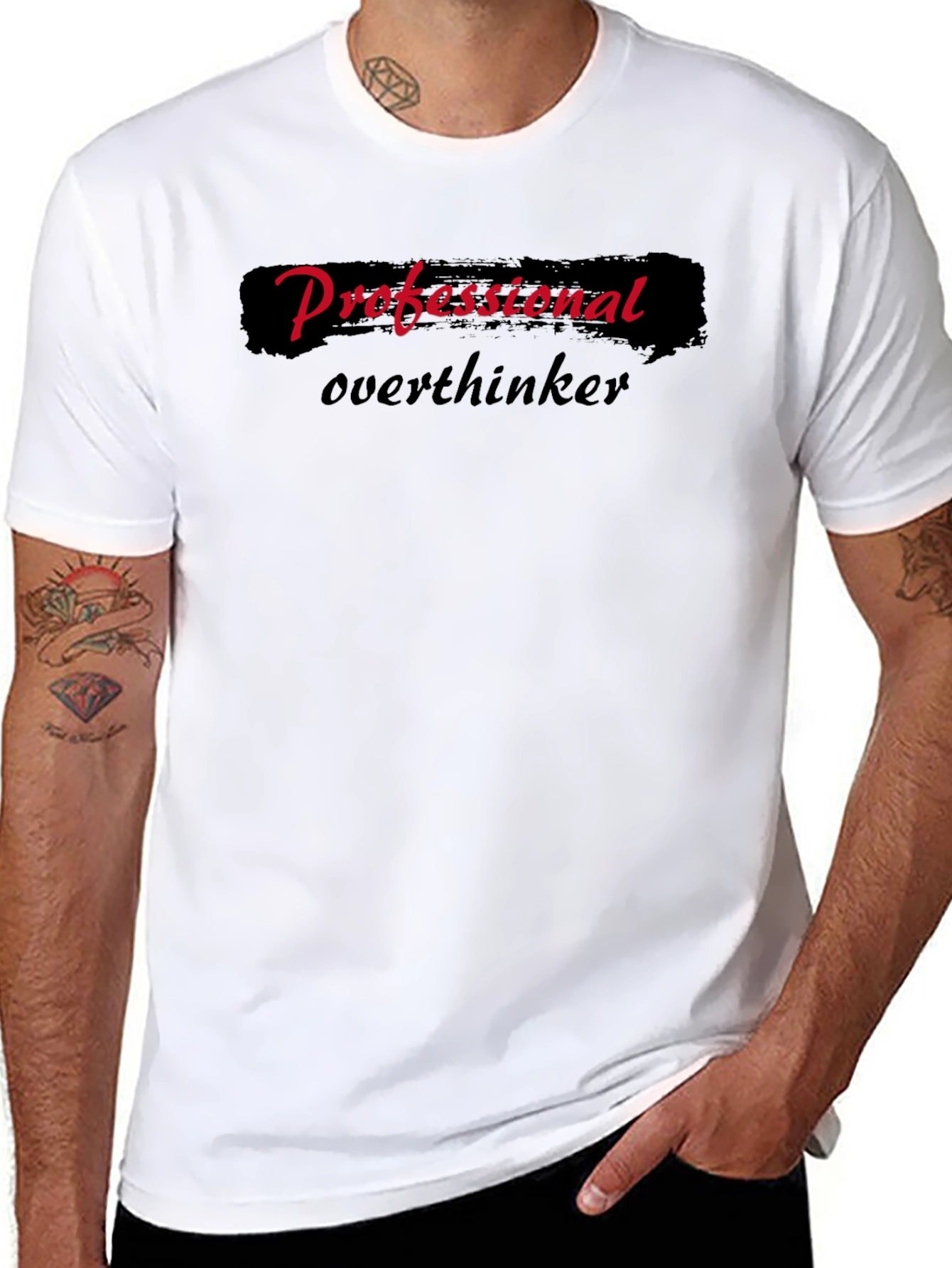 Professional Overthinker Graphic Tee - Black Cotton Casual Wear