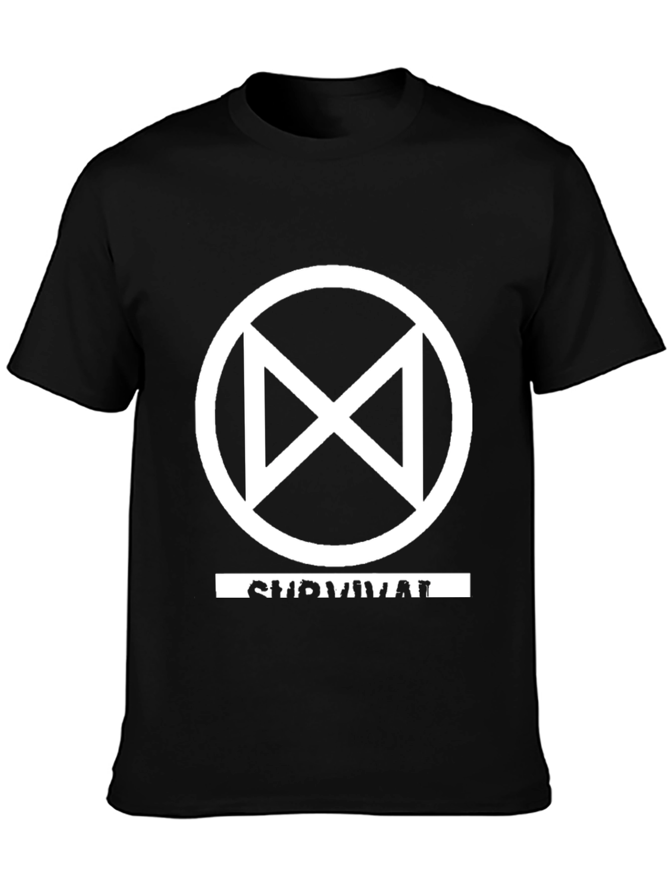 Survival Symbol T-Shirt - Black Graphic Tee