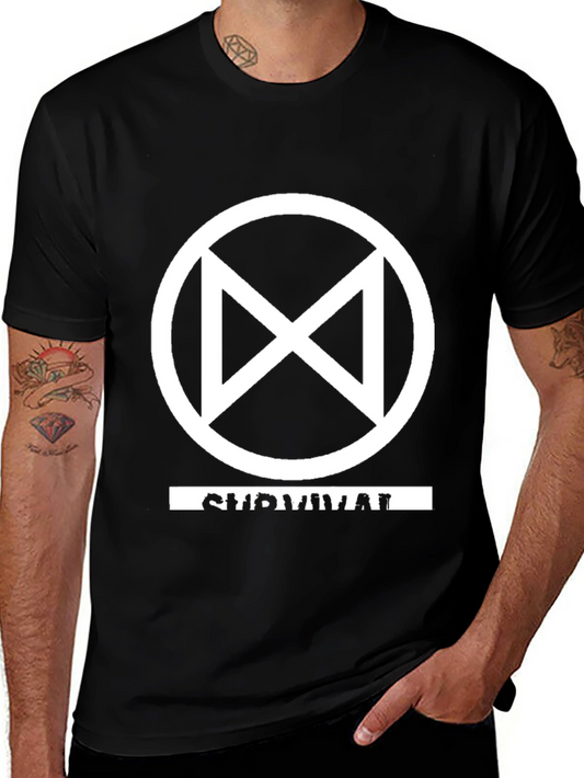 Survival Symbol T-Shirt - Black Graphic Tee