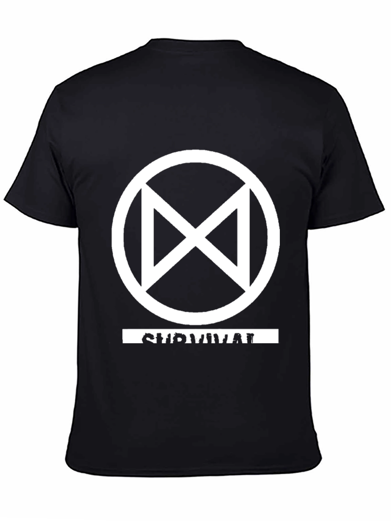 Survival Symbol T-Shirt - Black Graphic Tee