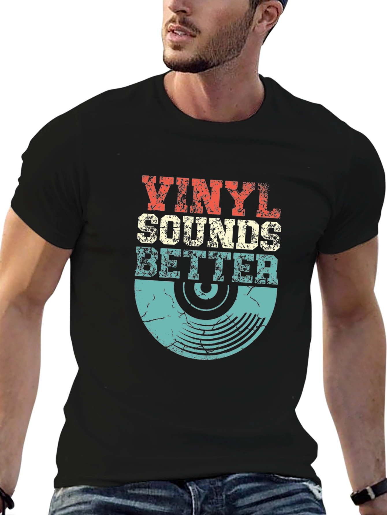 Vinyl Sounds Better Retro Graphic T-Shirt