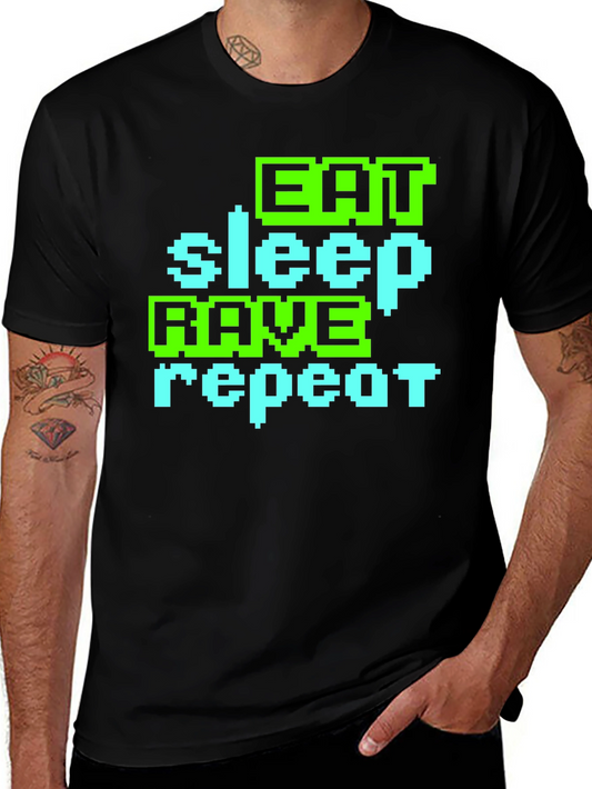 Eat Sleep Rave Repeat Graphic T-Shirt