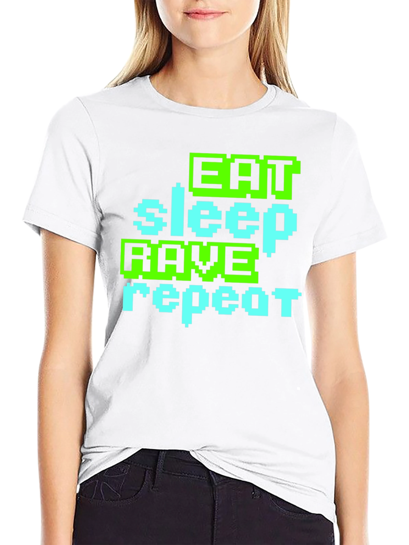 Eat Sleep Rave Repeat Graphic T-Shirt