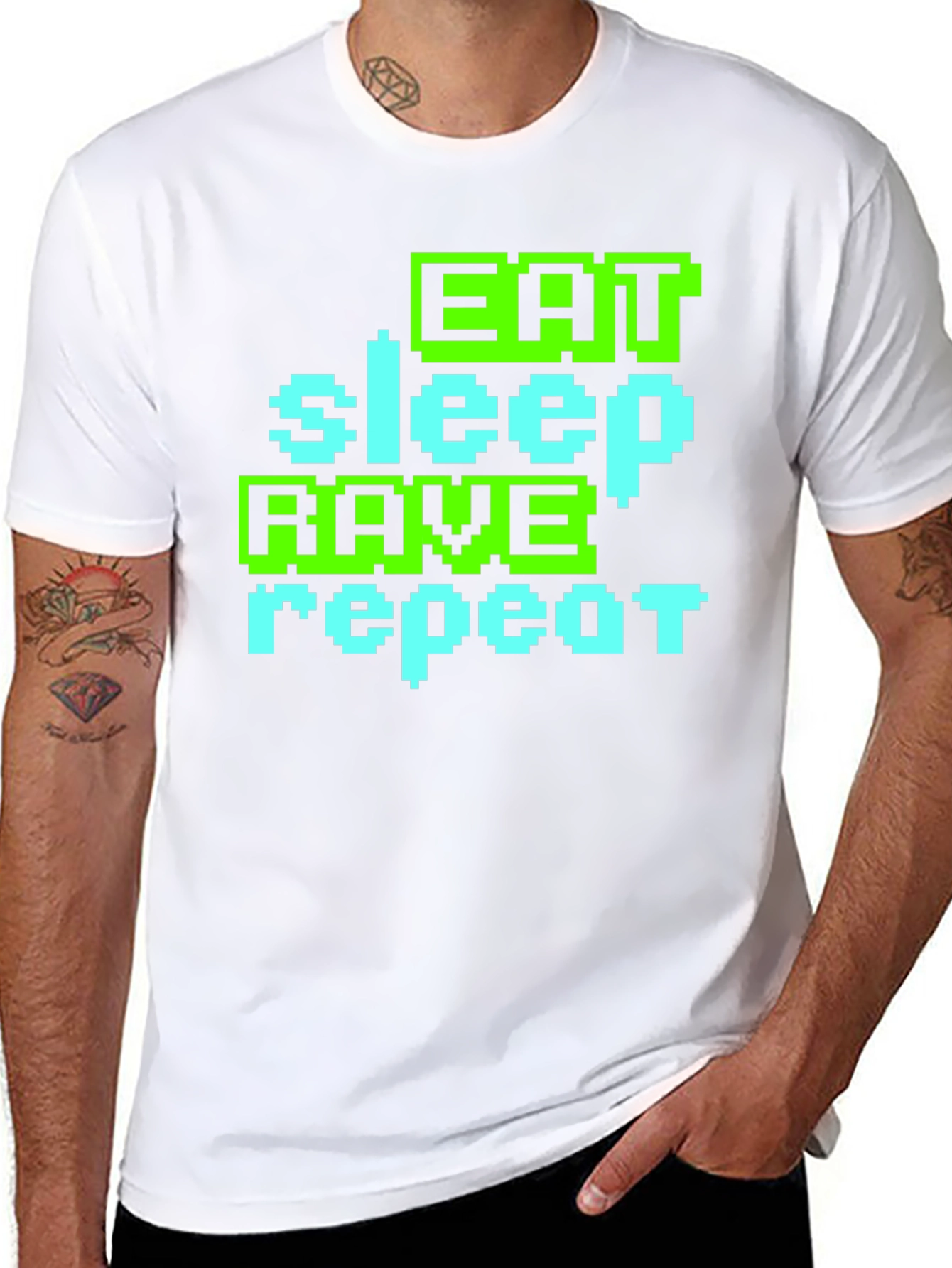 Eat Sleep Rave Repeat Graphic T-Shirt