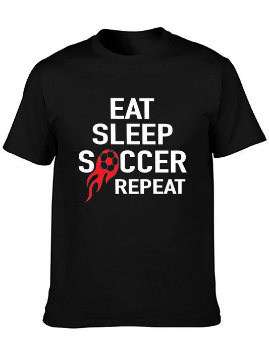 Eat Sleep Soccer Repeat Graphic T-Shirt
