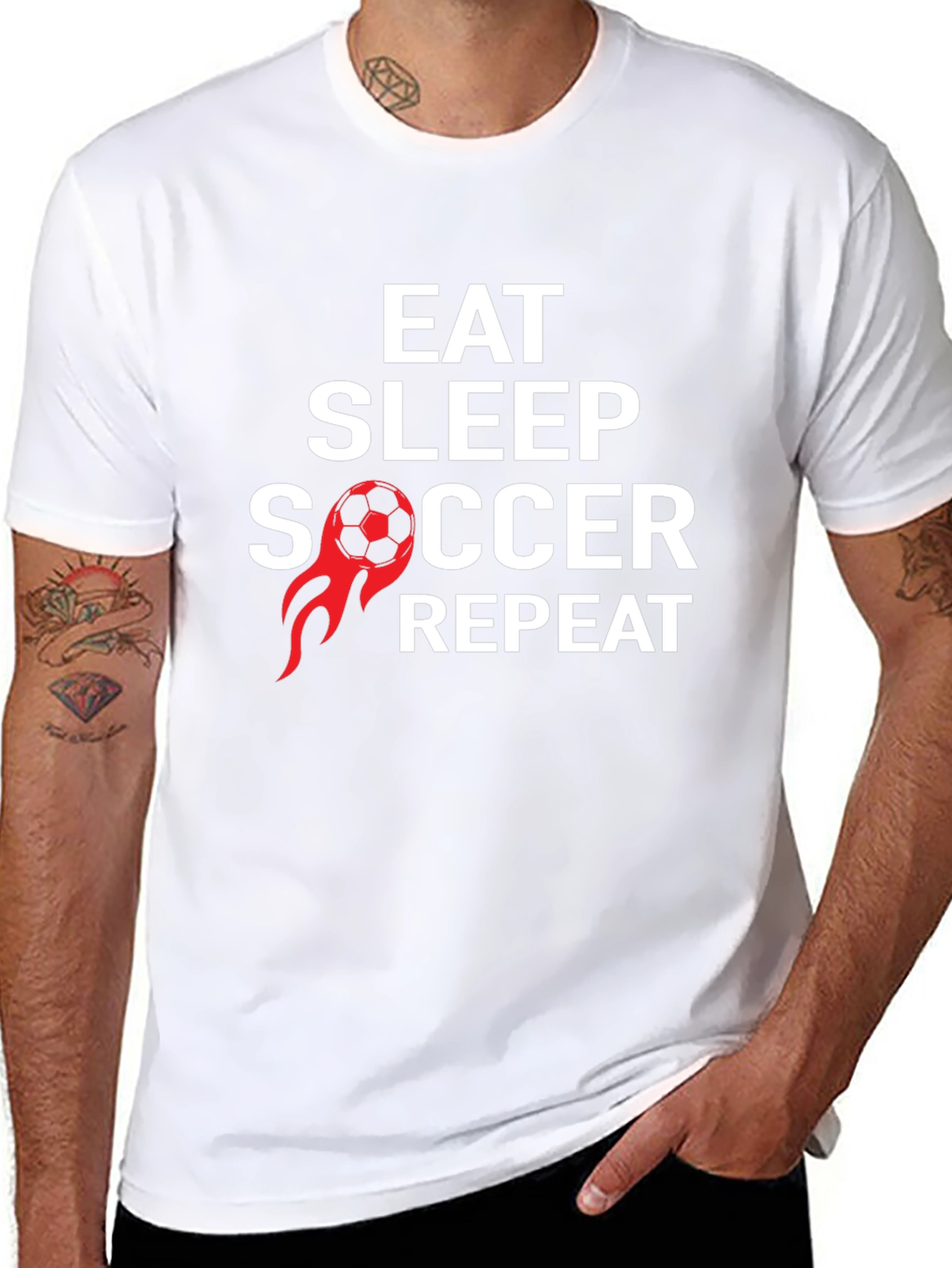 Eat Sleep Soccer Repeat Graphic T-Shirt