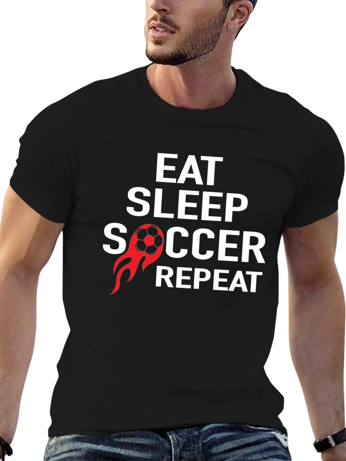 Eat Sleep Soccer Repeat Graphic T-Shirt