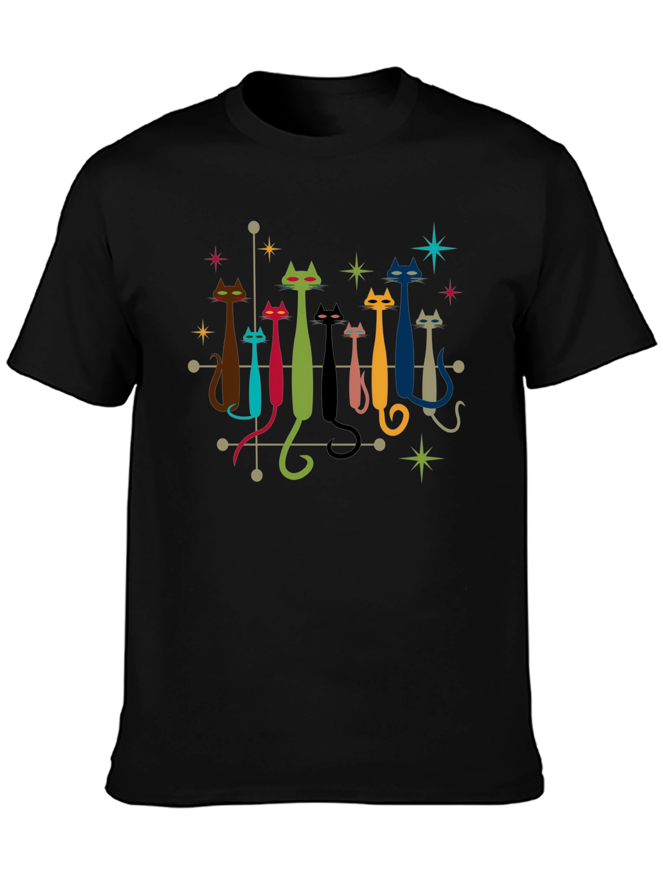 Retro Cat T-Shirt - Atomic Style