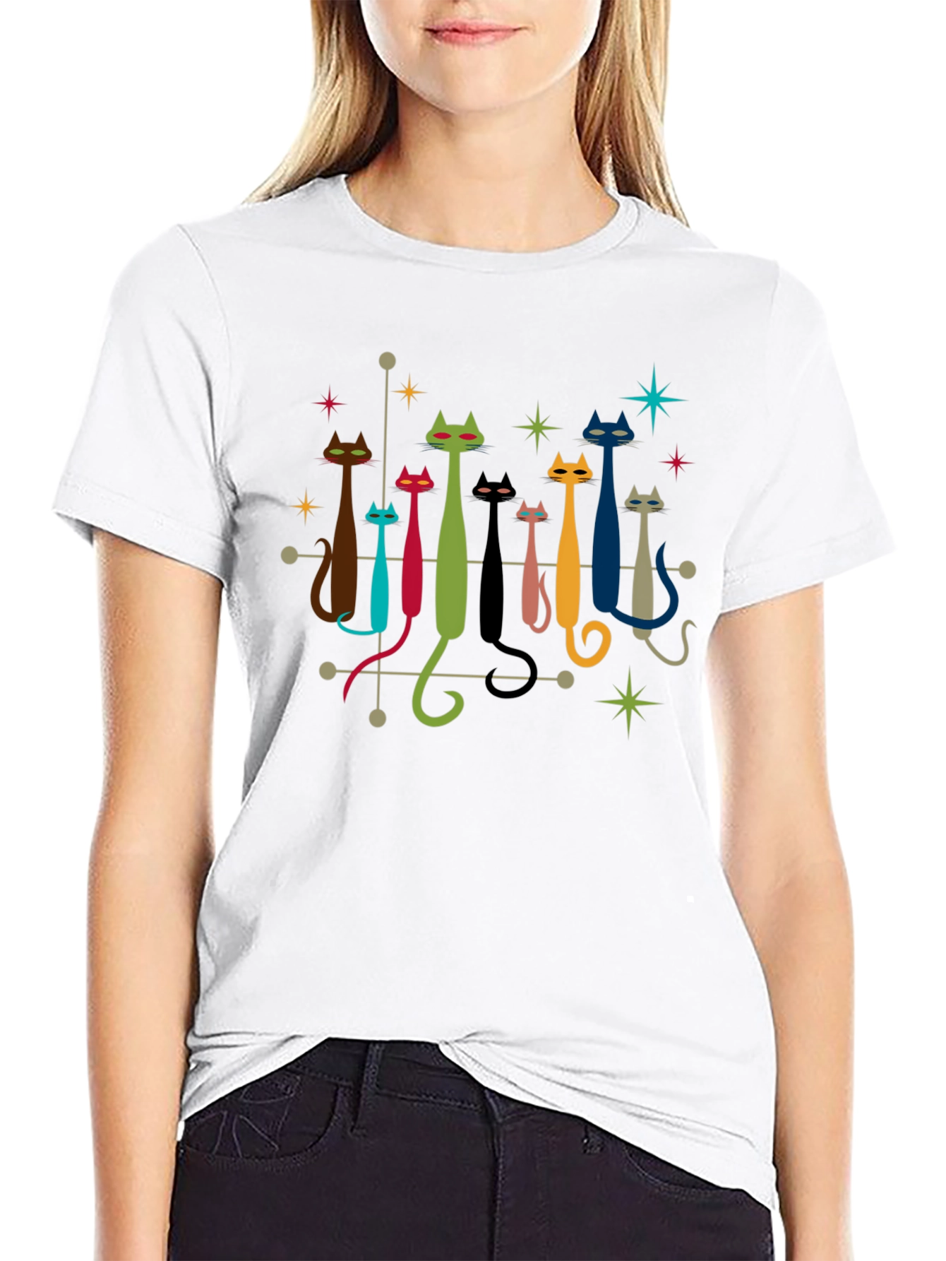 Retro Cat T-Shirt - Atomic Style