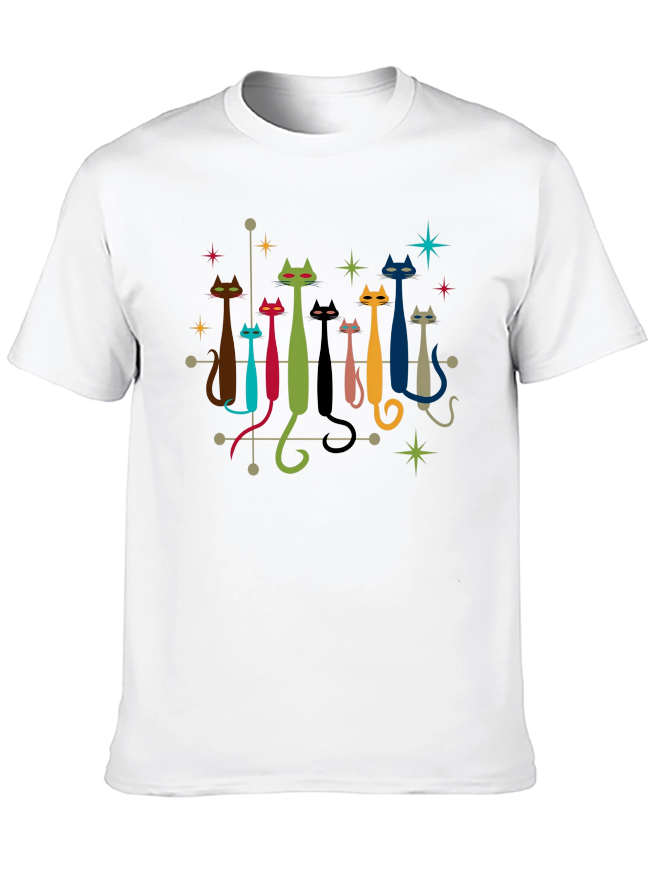 Retro Cat T-Shirt - Atomic Style