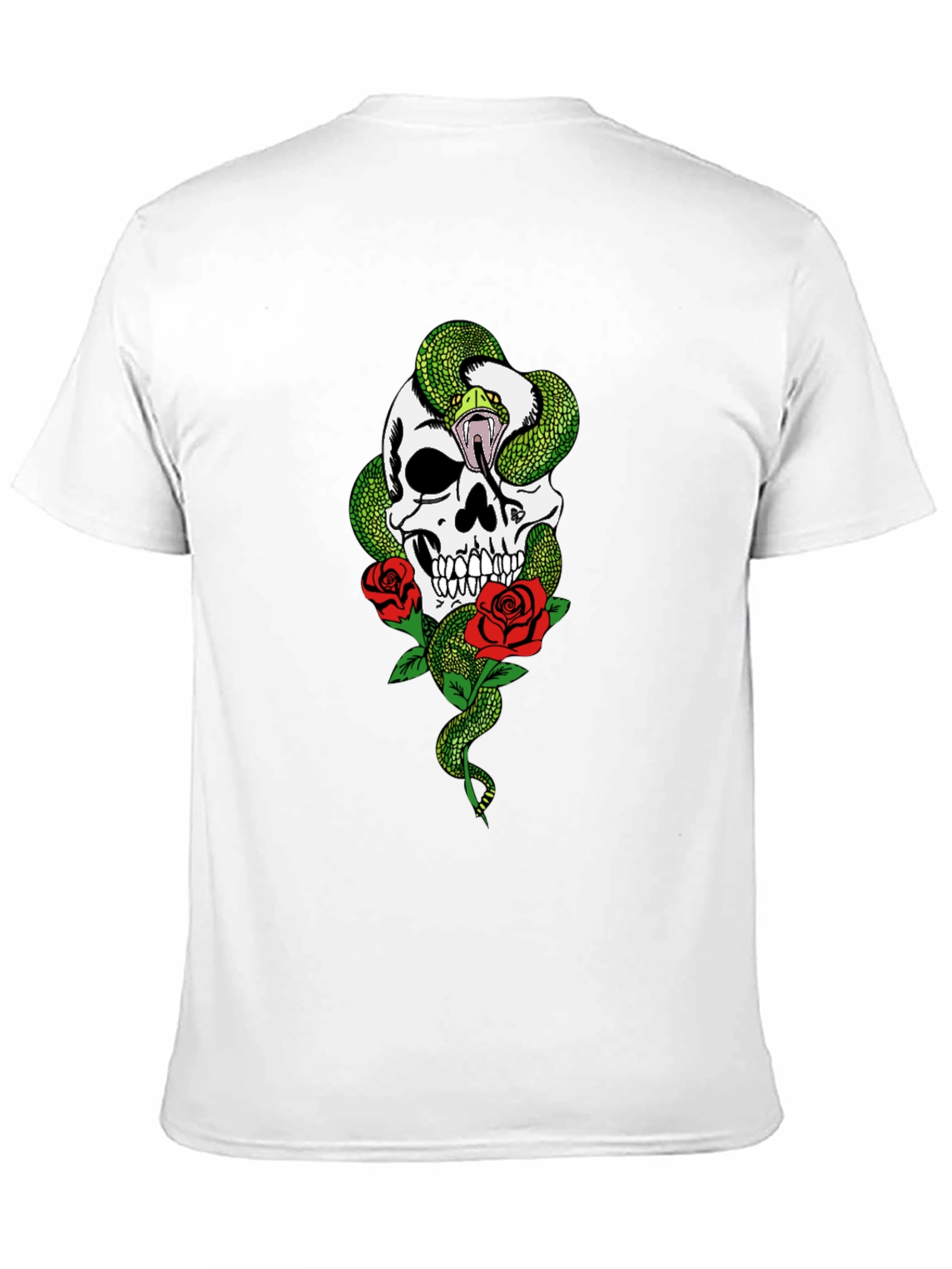 Skull Snake & Roses Graphic Tee