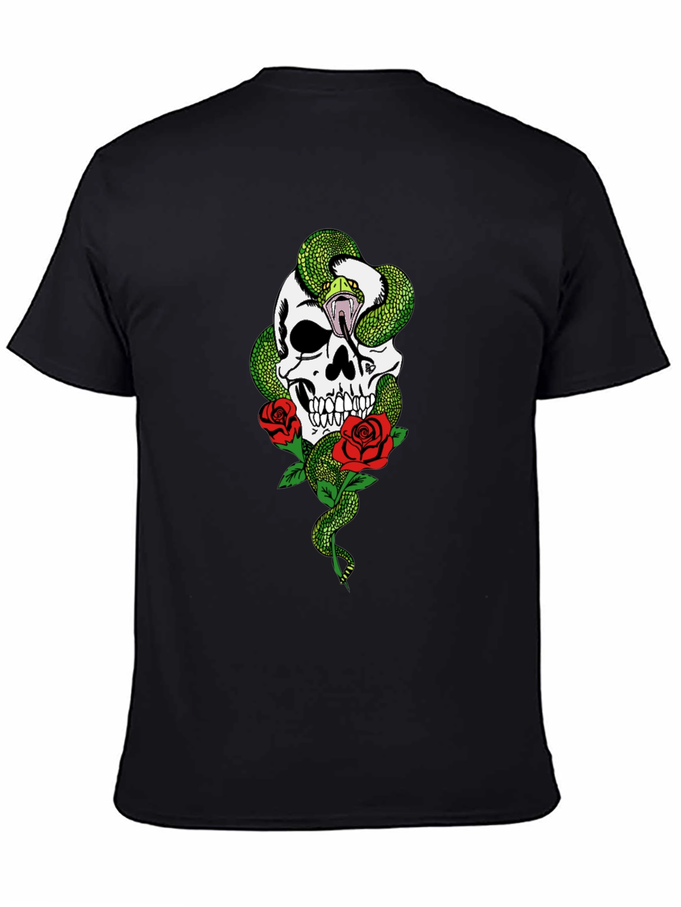 Skull Snake & Roses Graphic Tee