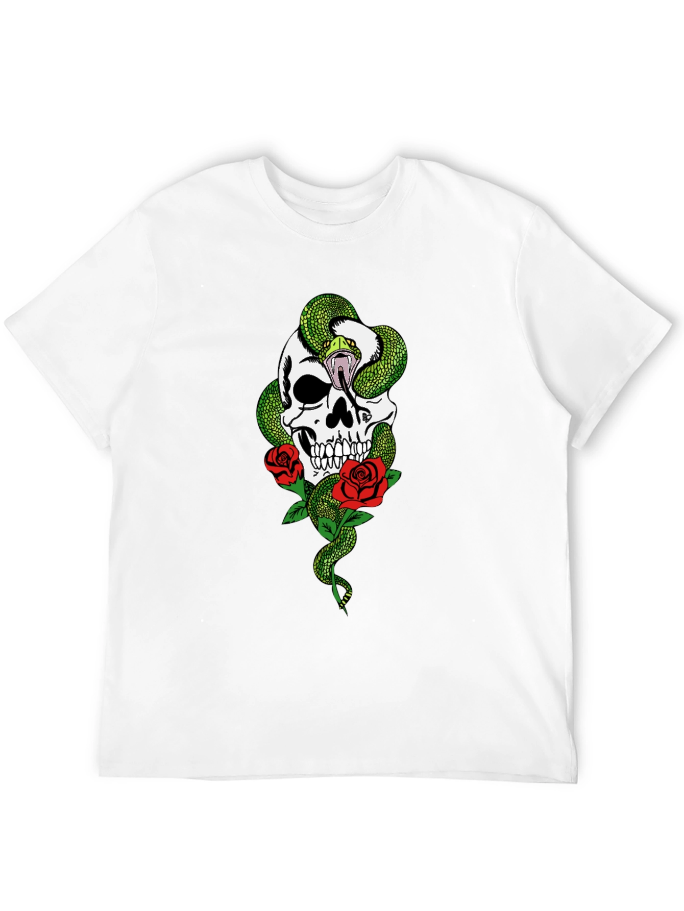 Skull Snake & Roses Graphic Tee