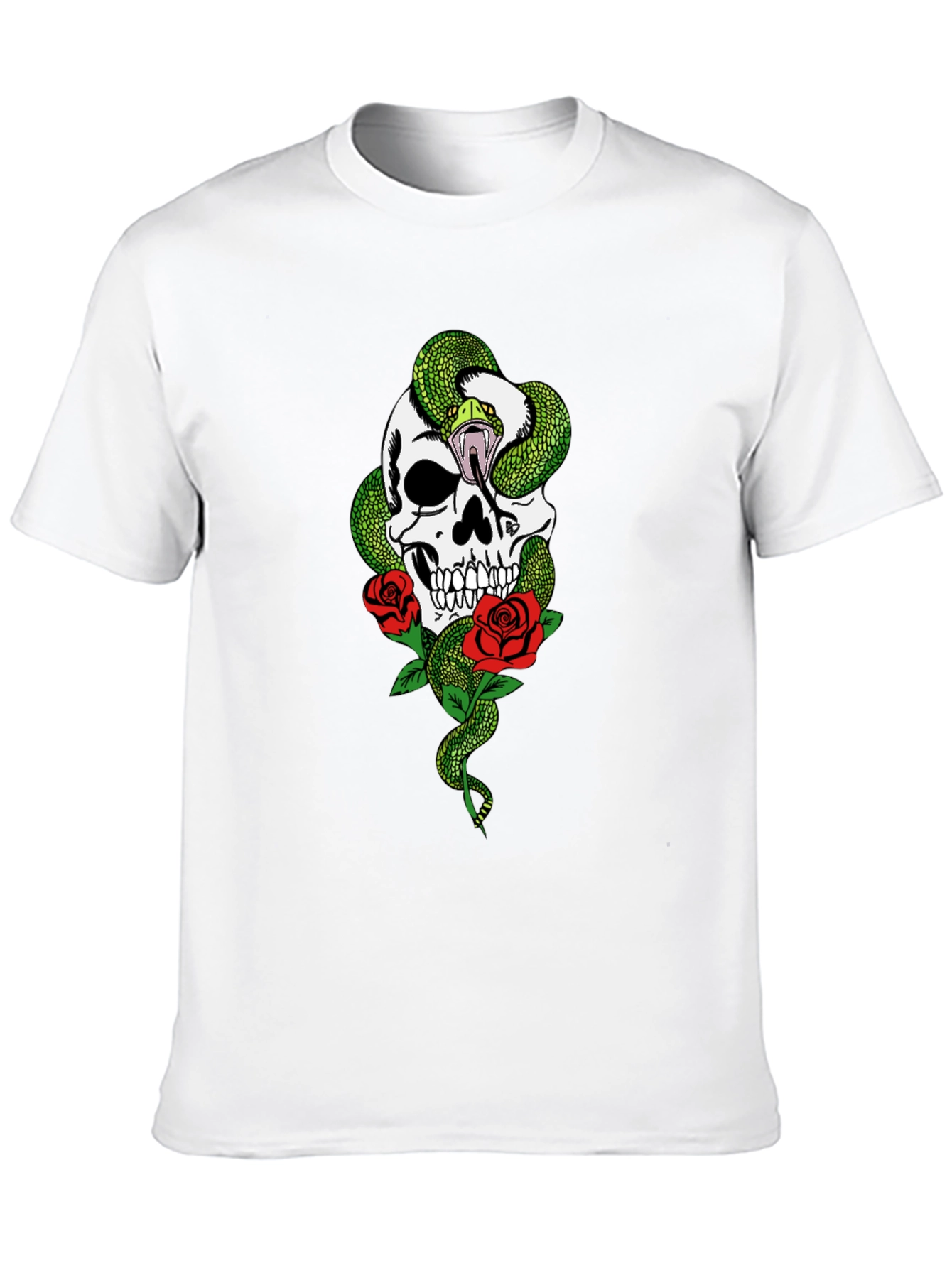 Skull Snake & Roses Graphic Tee