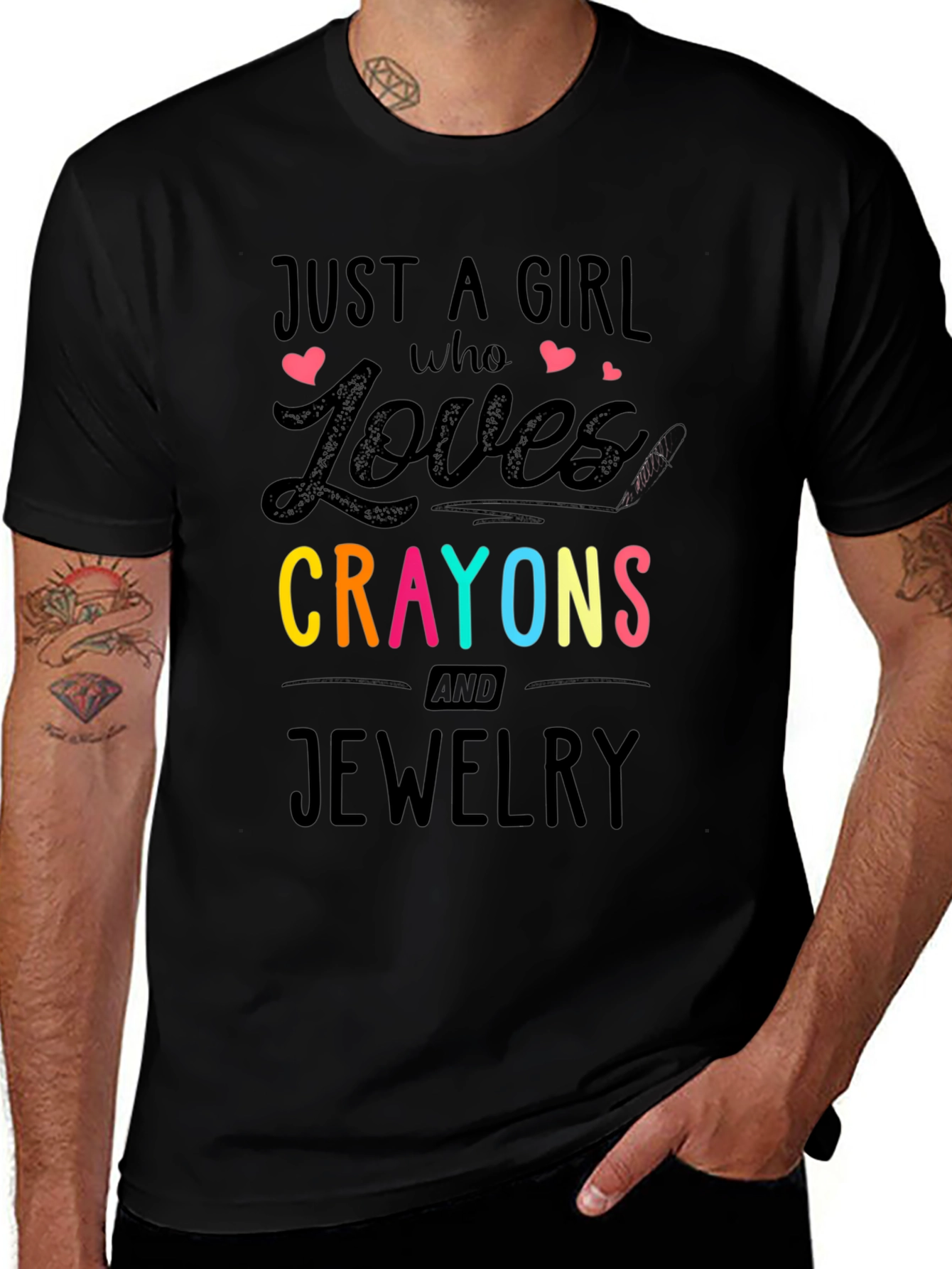 Just A Girl Who Loves Crayons & Jewelry T-Shirt