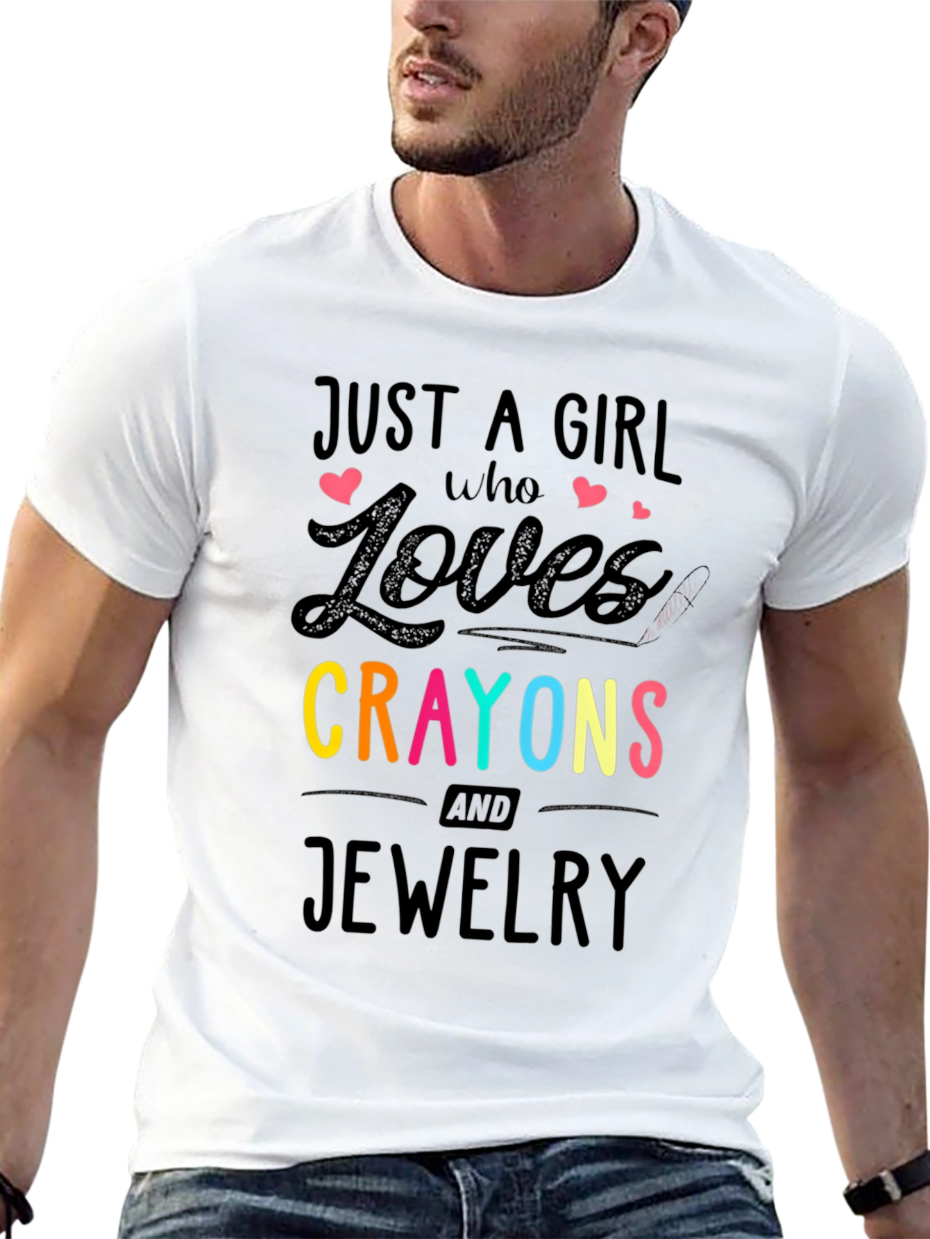 Just A Girl Who Loves Crayons & Jewelry T-Shirt