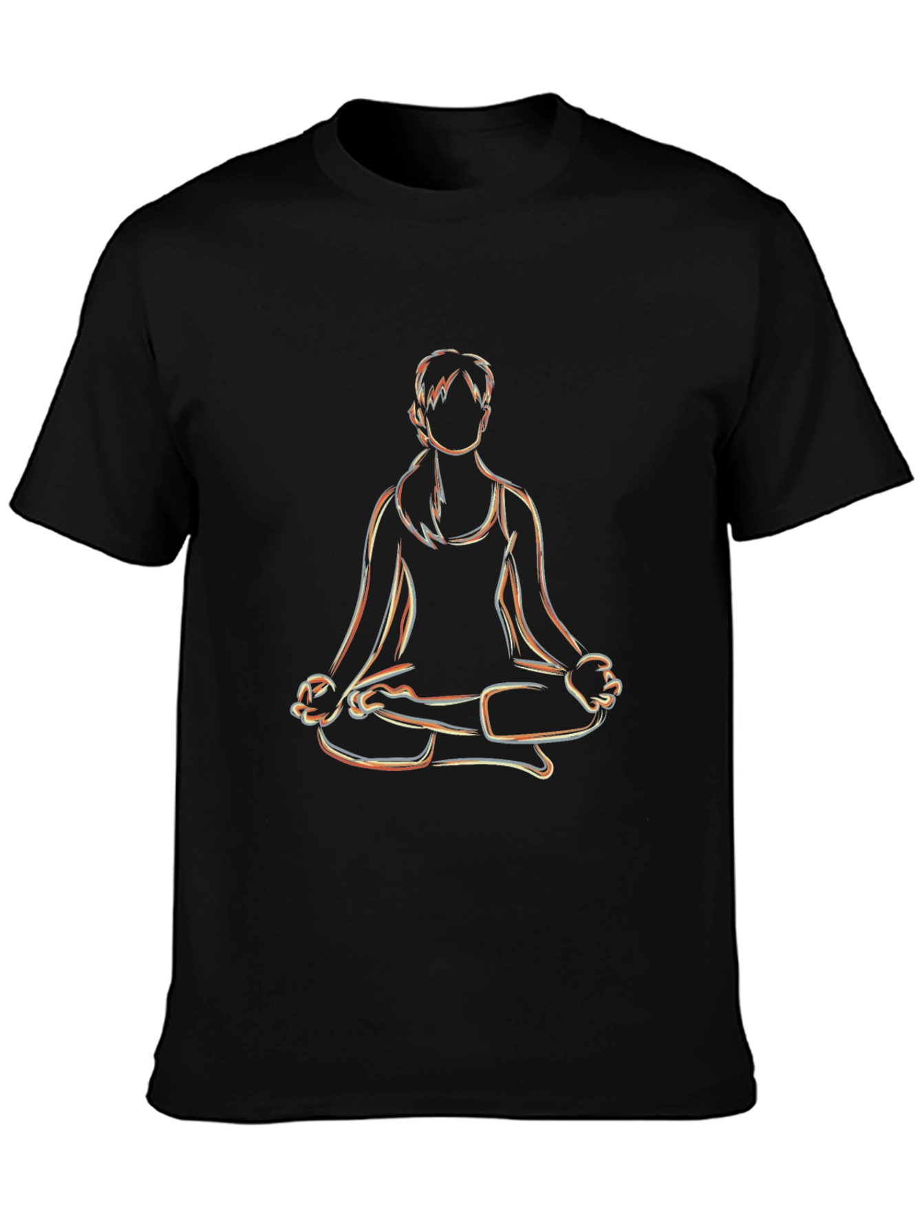 Yoga Pose Graphic Tee - Mens Black T-Shirt