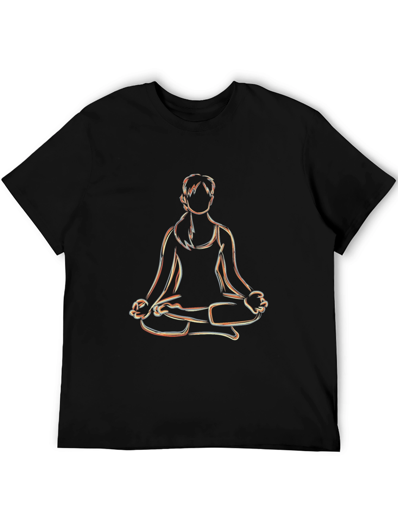 Yoga Pose Graphic Tee - Mens Black T-Shirt