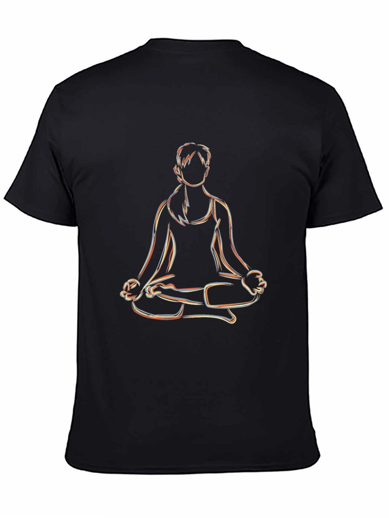Yoga Pose Graphic Tee - Mens Black T-Shirt