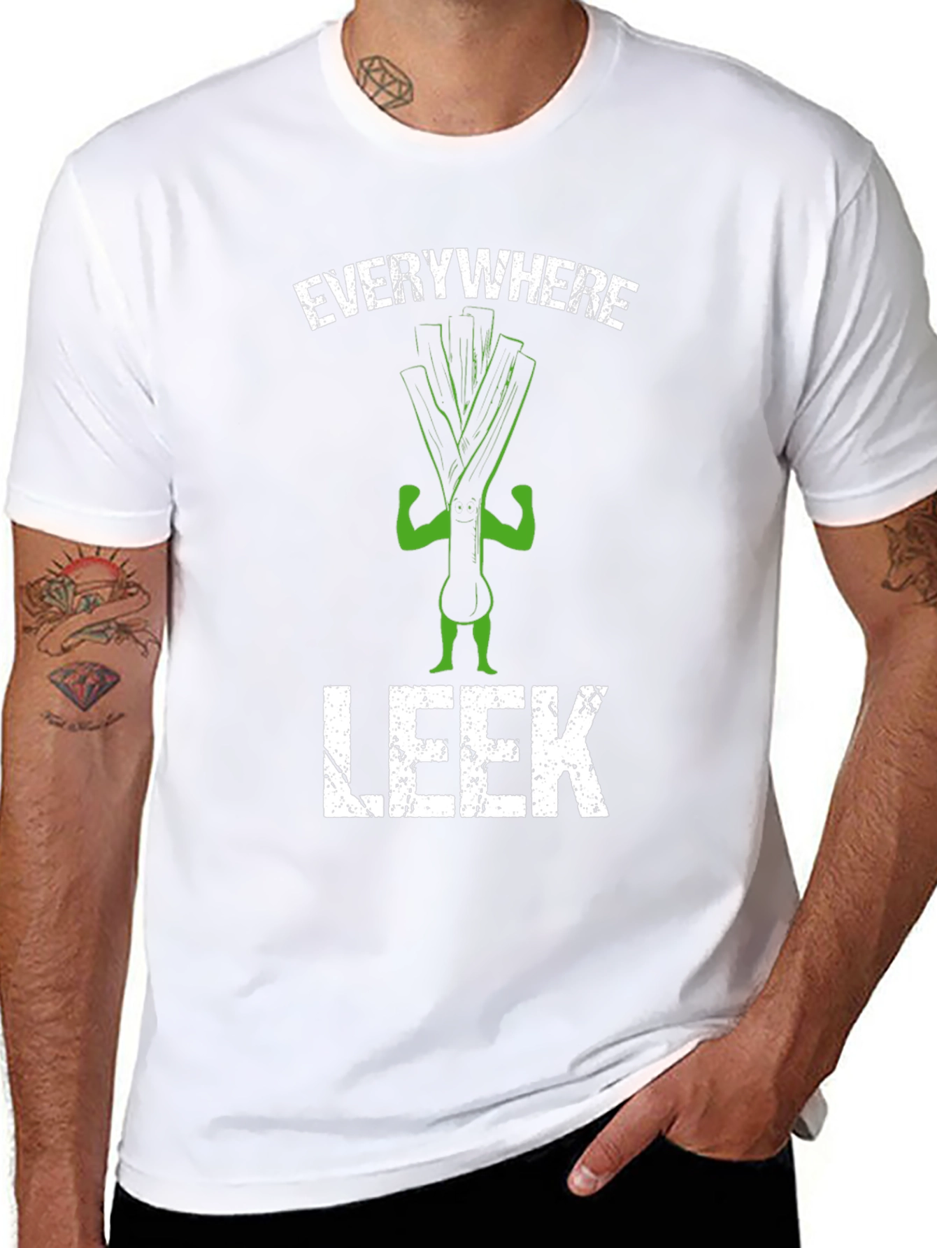 Everywhere Leek T-Shirt - Funny Vegetarian Pun Tee