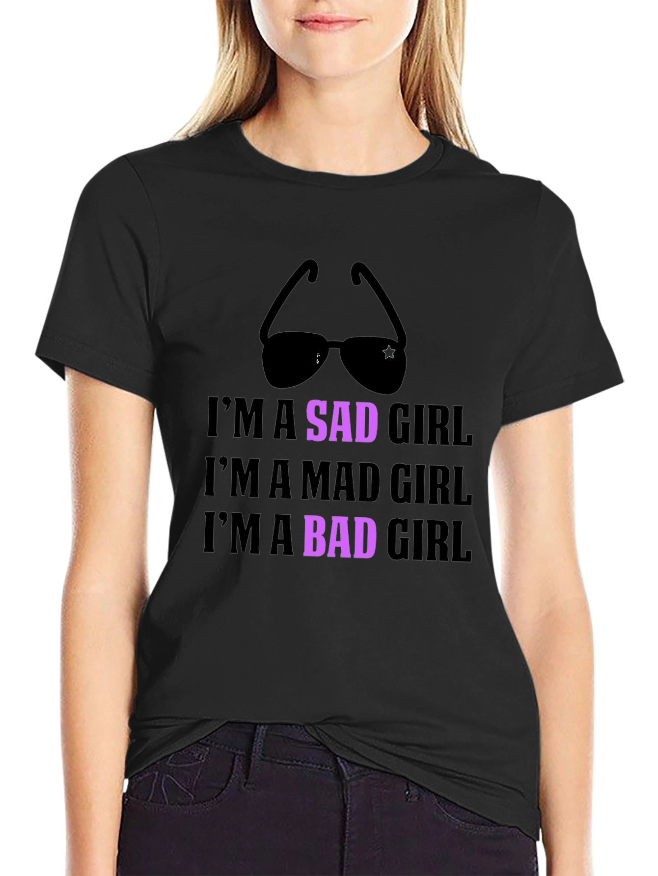 Im a Sad Girl Black Graphic Tee