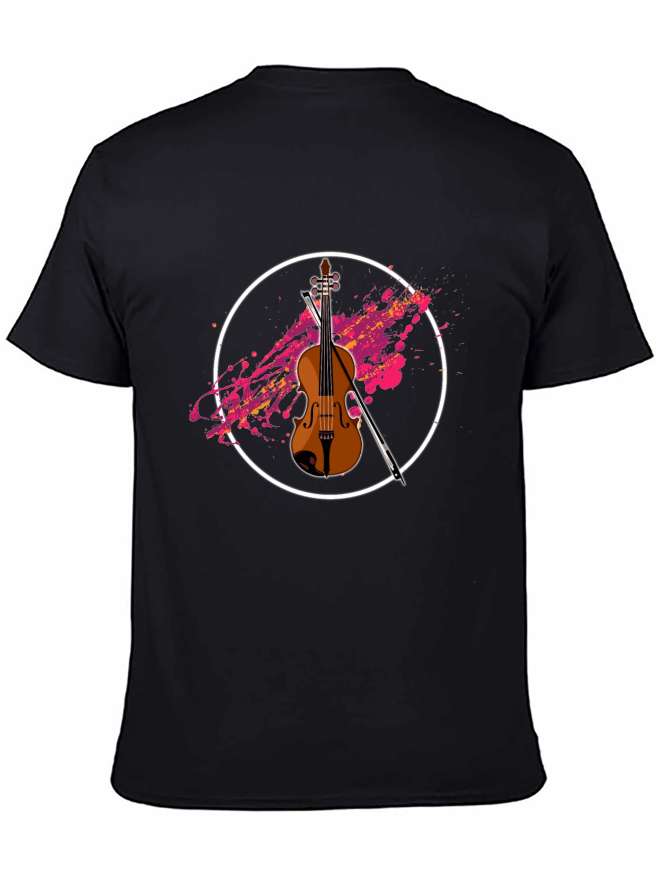 Violin Graphic Black T-Shirt
