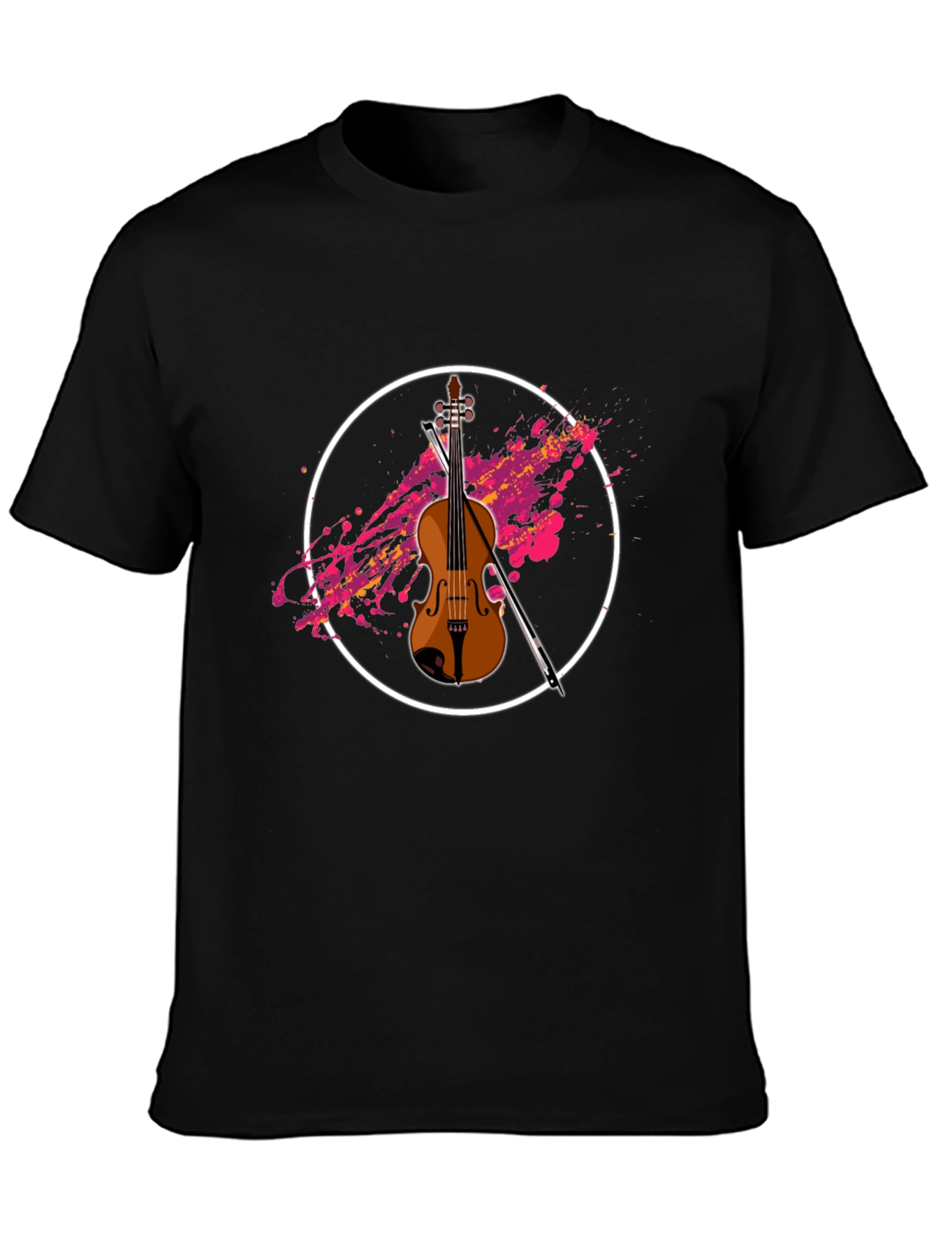 Violin Graphic Black T-Shirt
