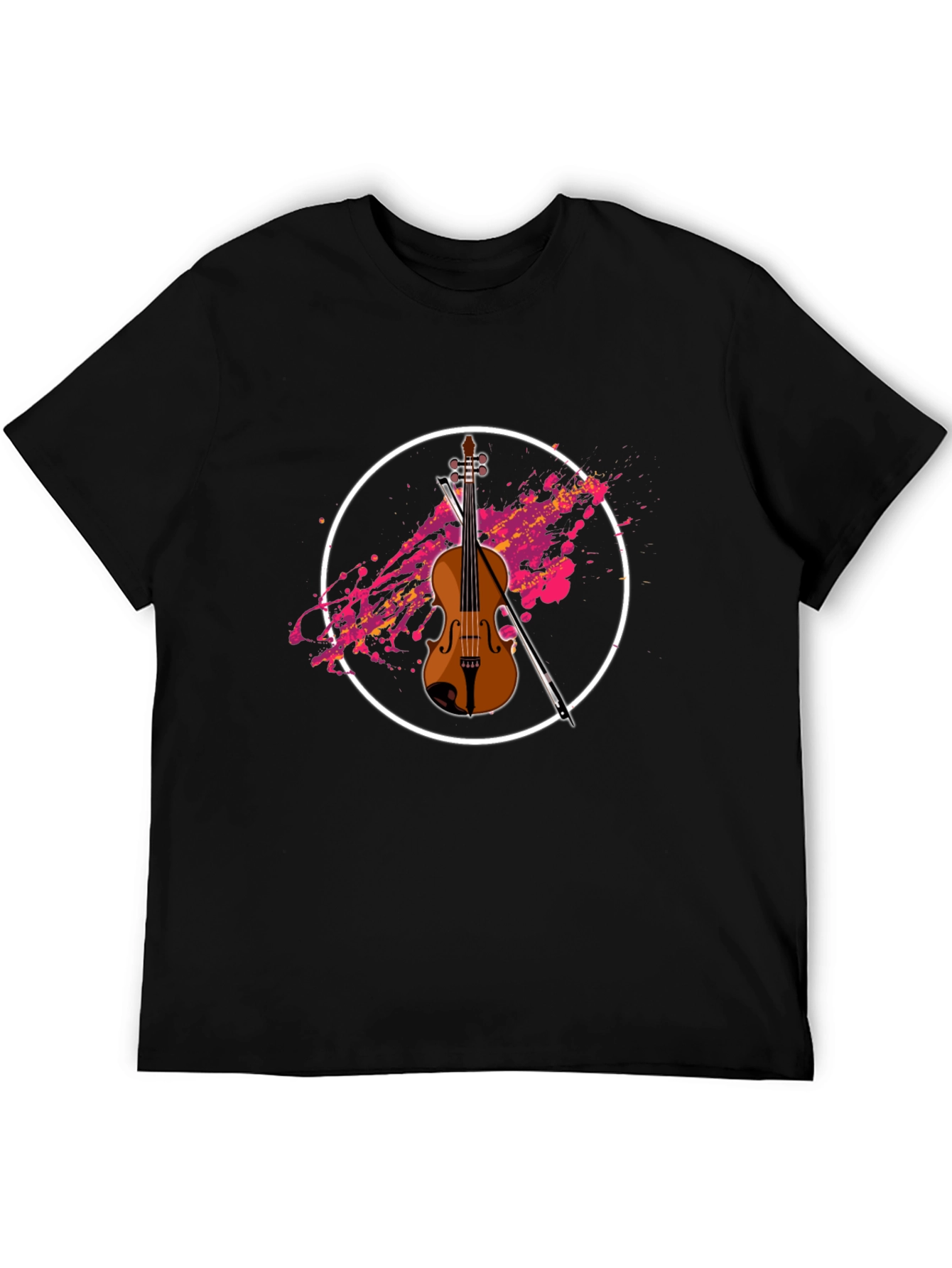 Violin Graphic Black T-Shirt