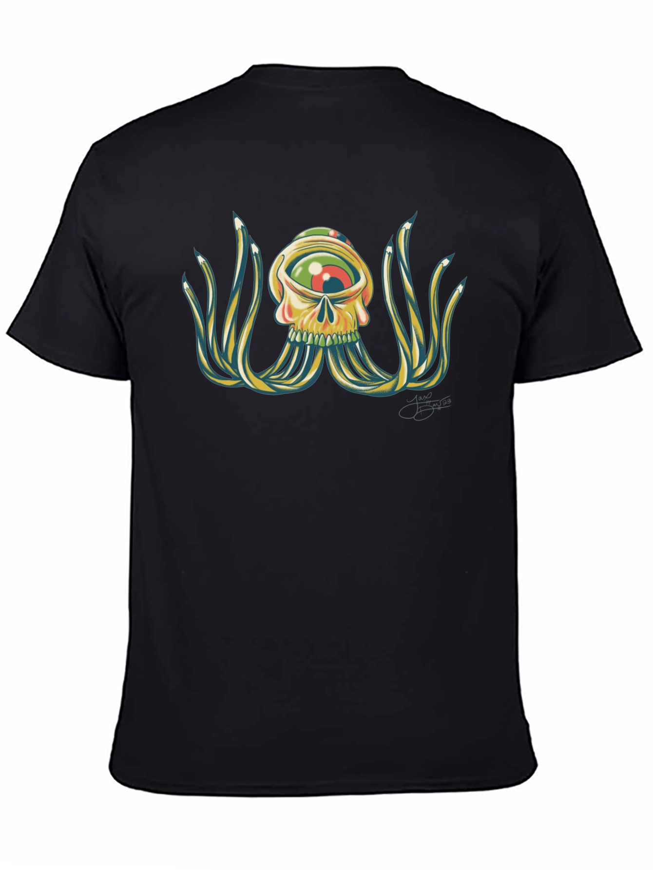 Skull Eye Pencil Octopus Graphic Tee