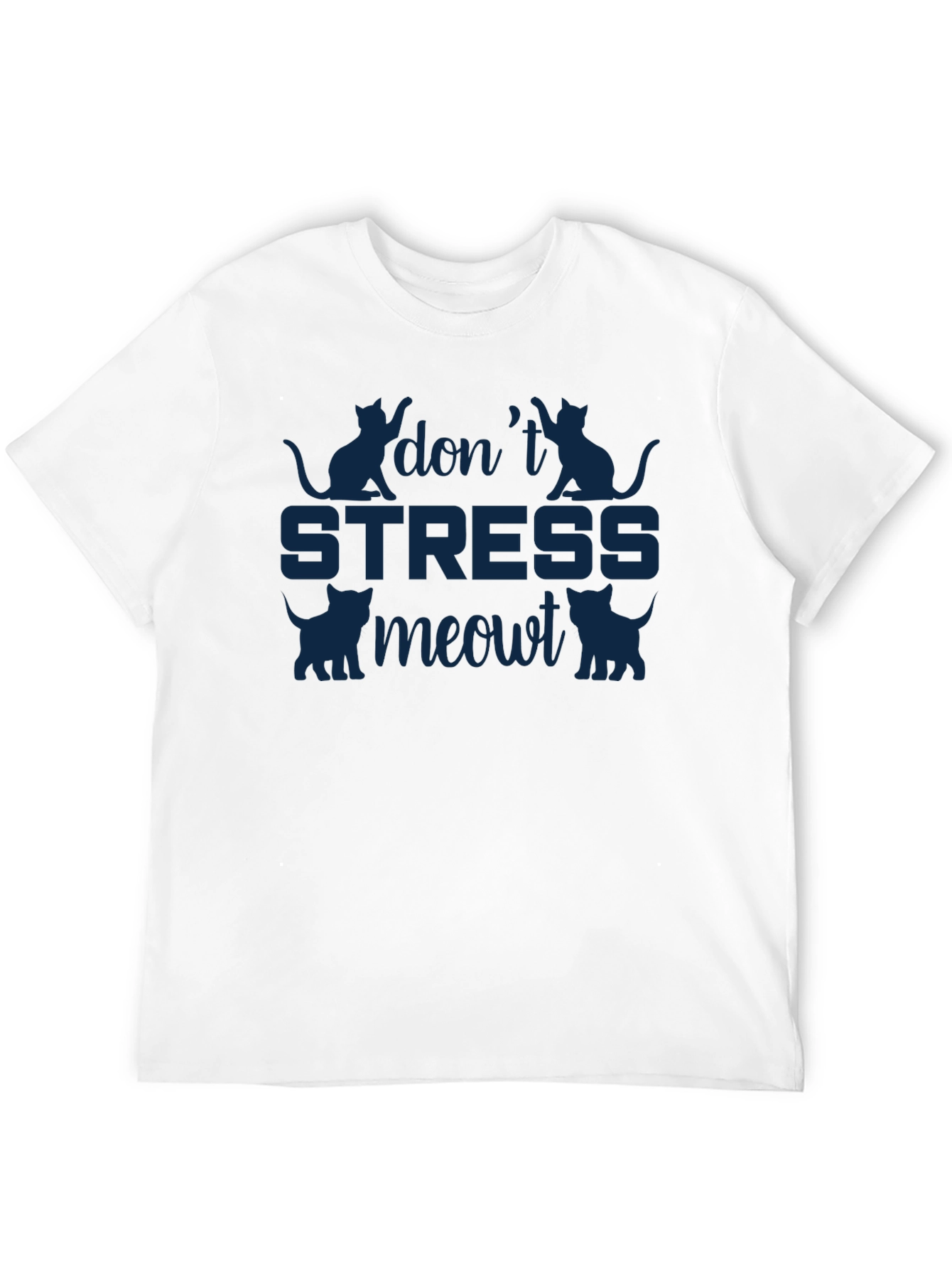 Dont Stress Meowt Cat Graphic T-Shirt