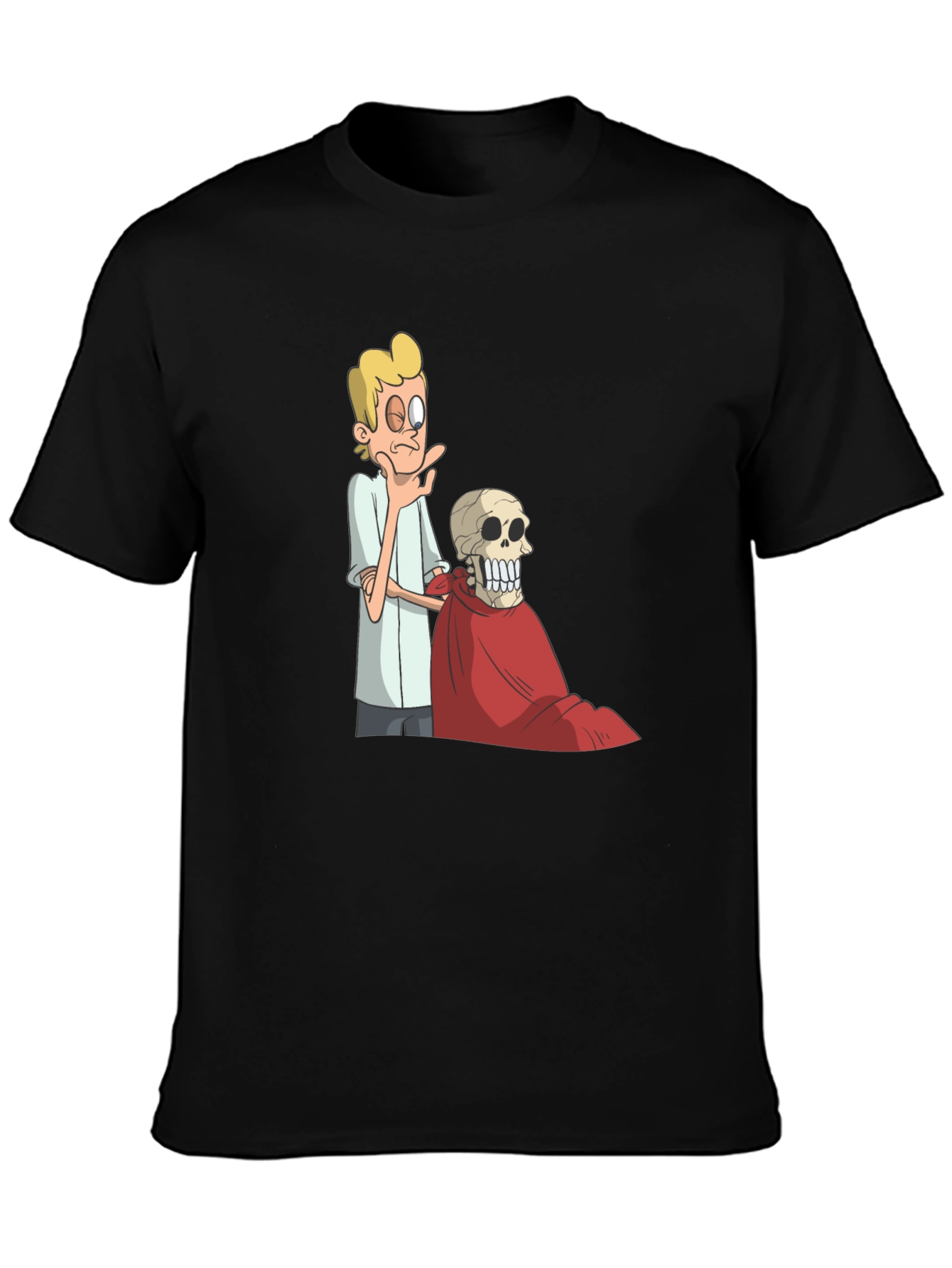 Funny Cartoon Graphic Black T-Shirt