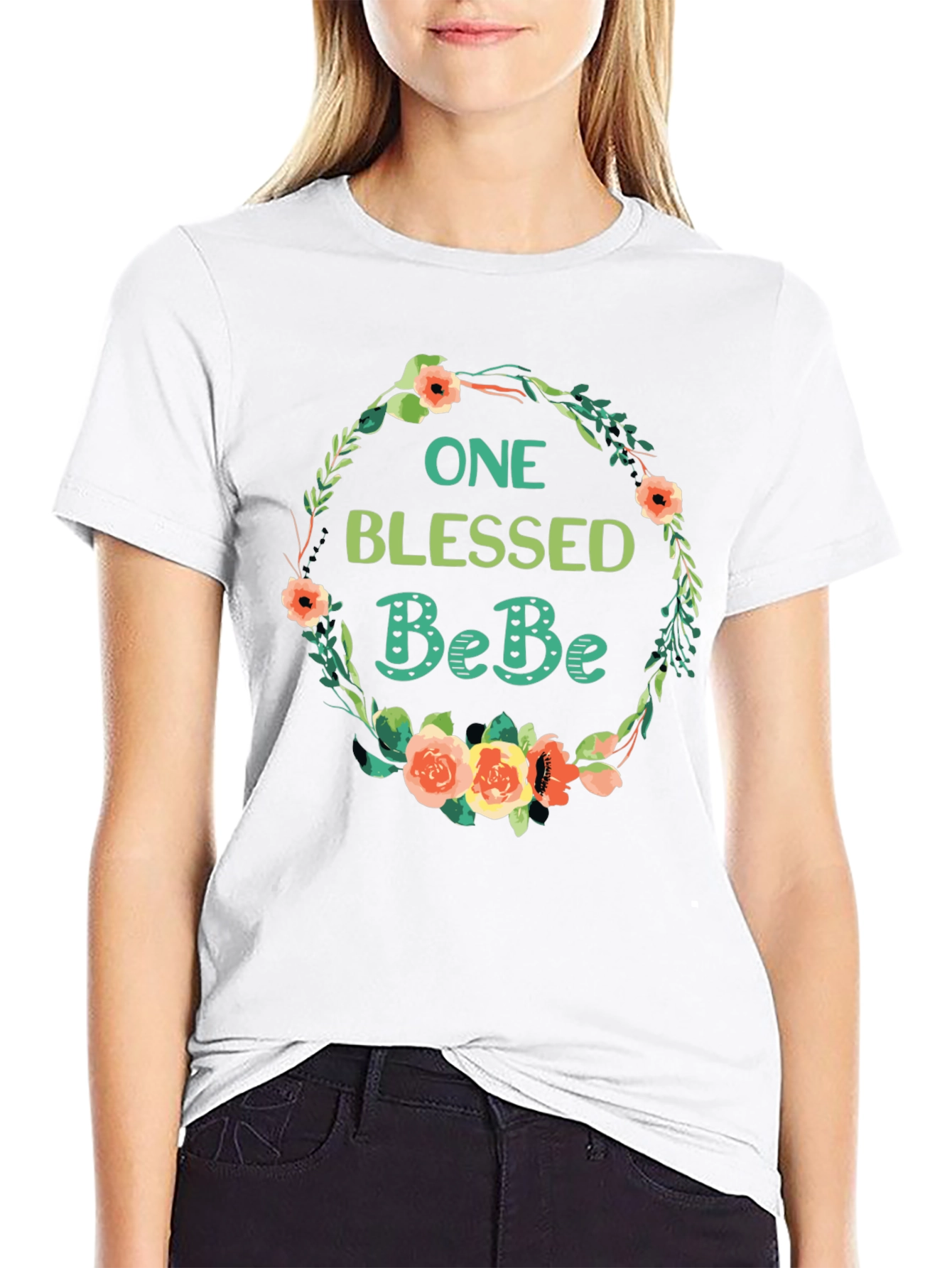 One Blessed BeBe Floral T-Shirt - Soft Cotton