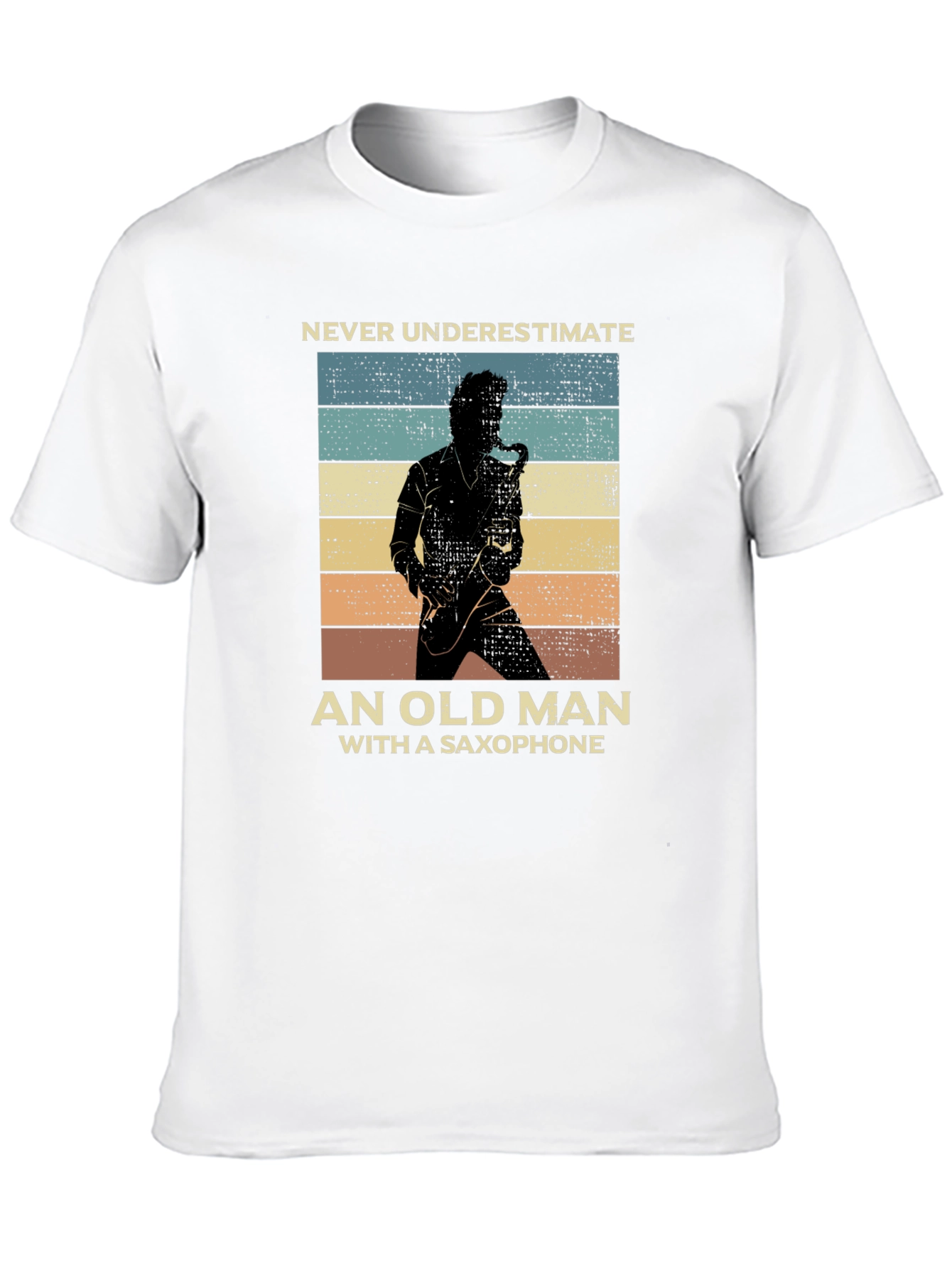 Saxophone Old Man Graphic T-Shirt