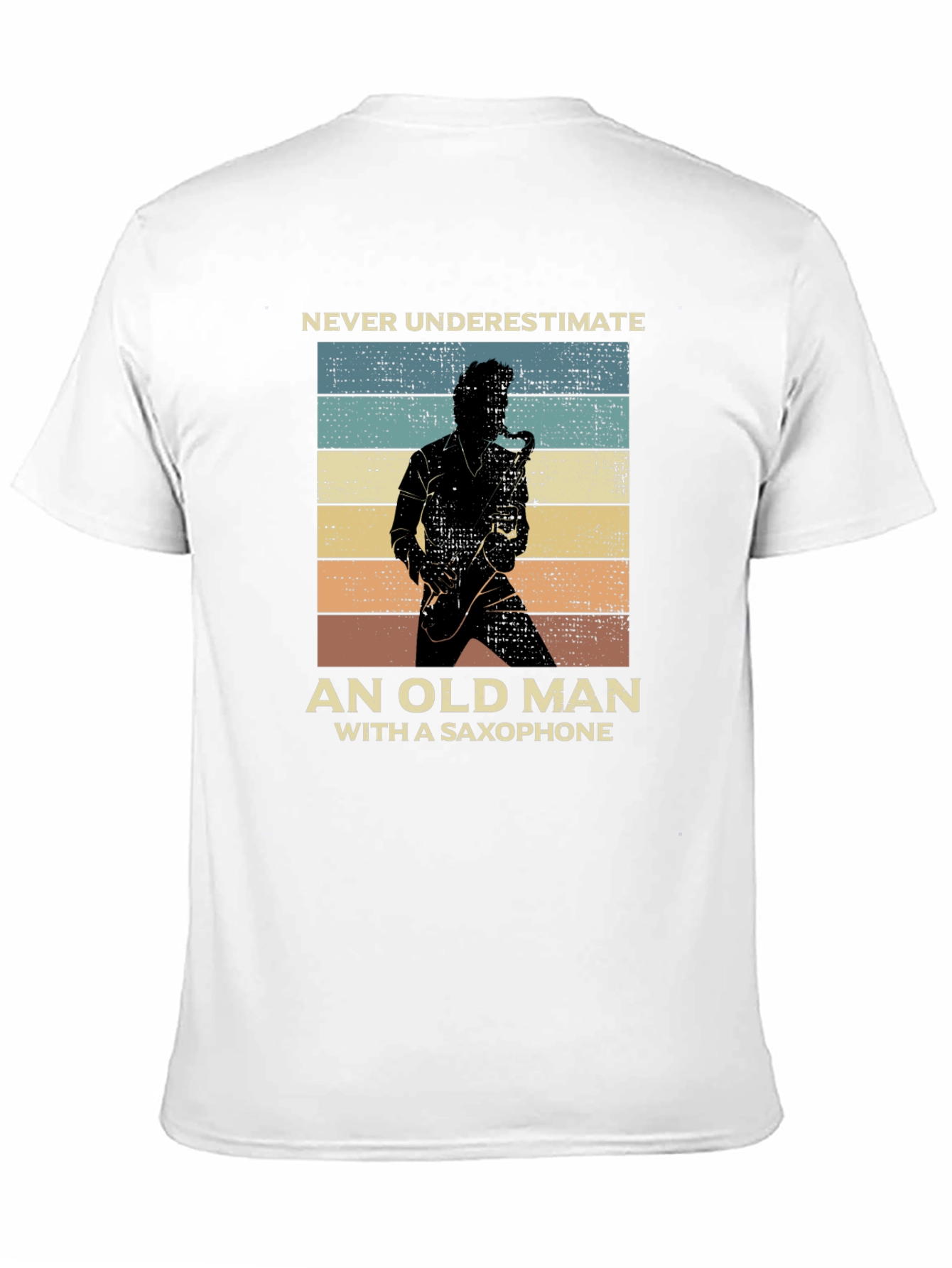Saxophone Old Man Graphic T-Shirt