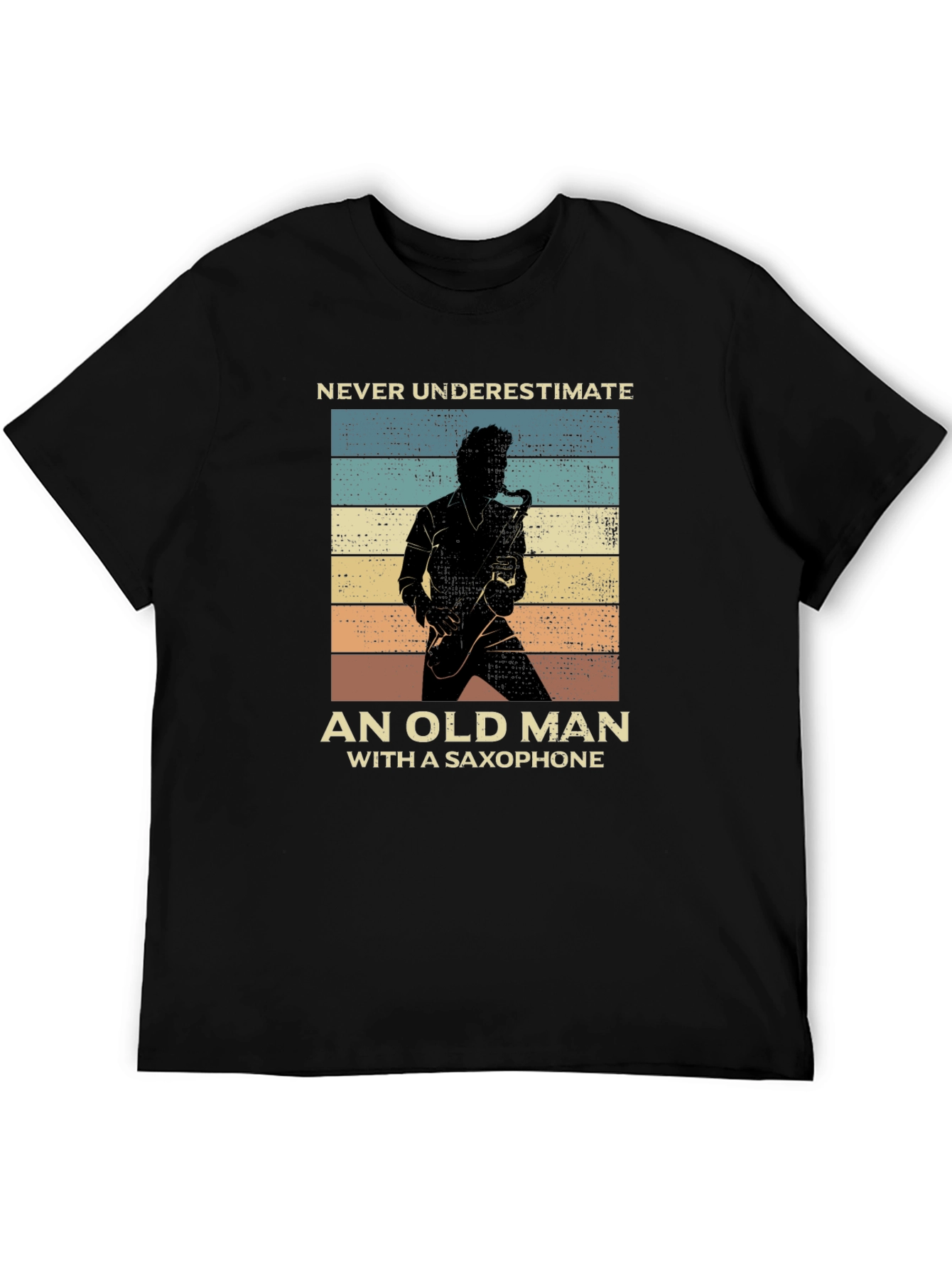 Saxophone Old Man Graphic T-Shirt
