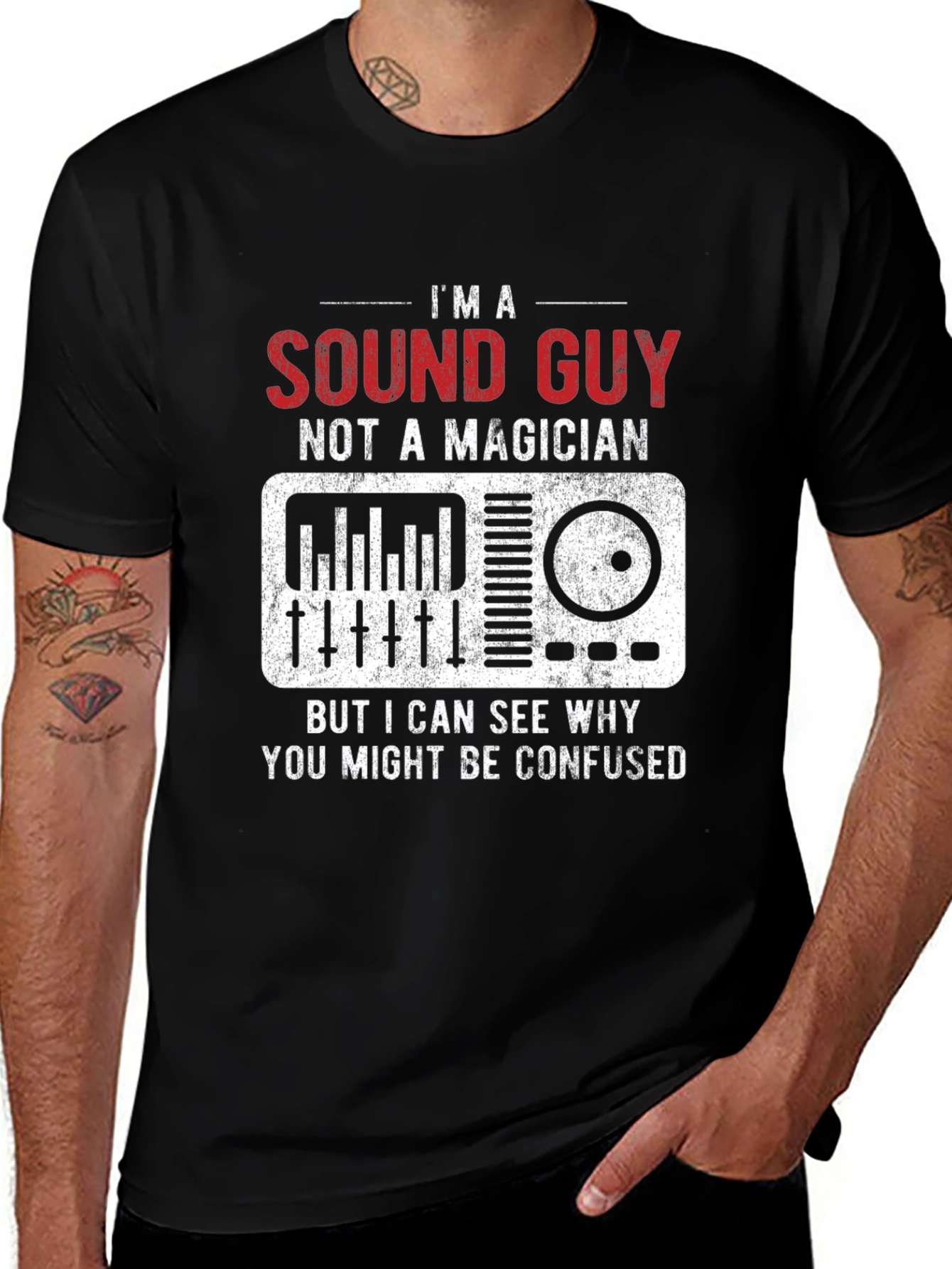Sound Guy Not A Magician Graphic T-Shirt