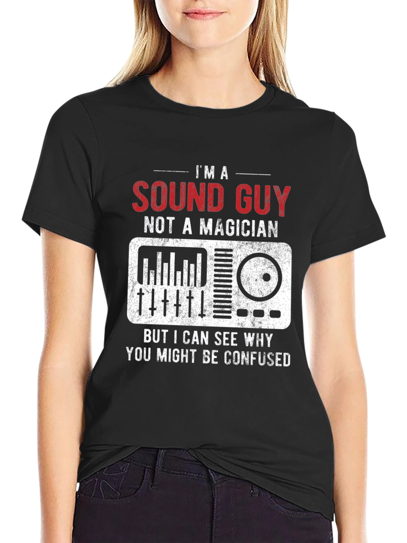 Sound Guy Not A Magician Graphic T-Shirt