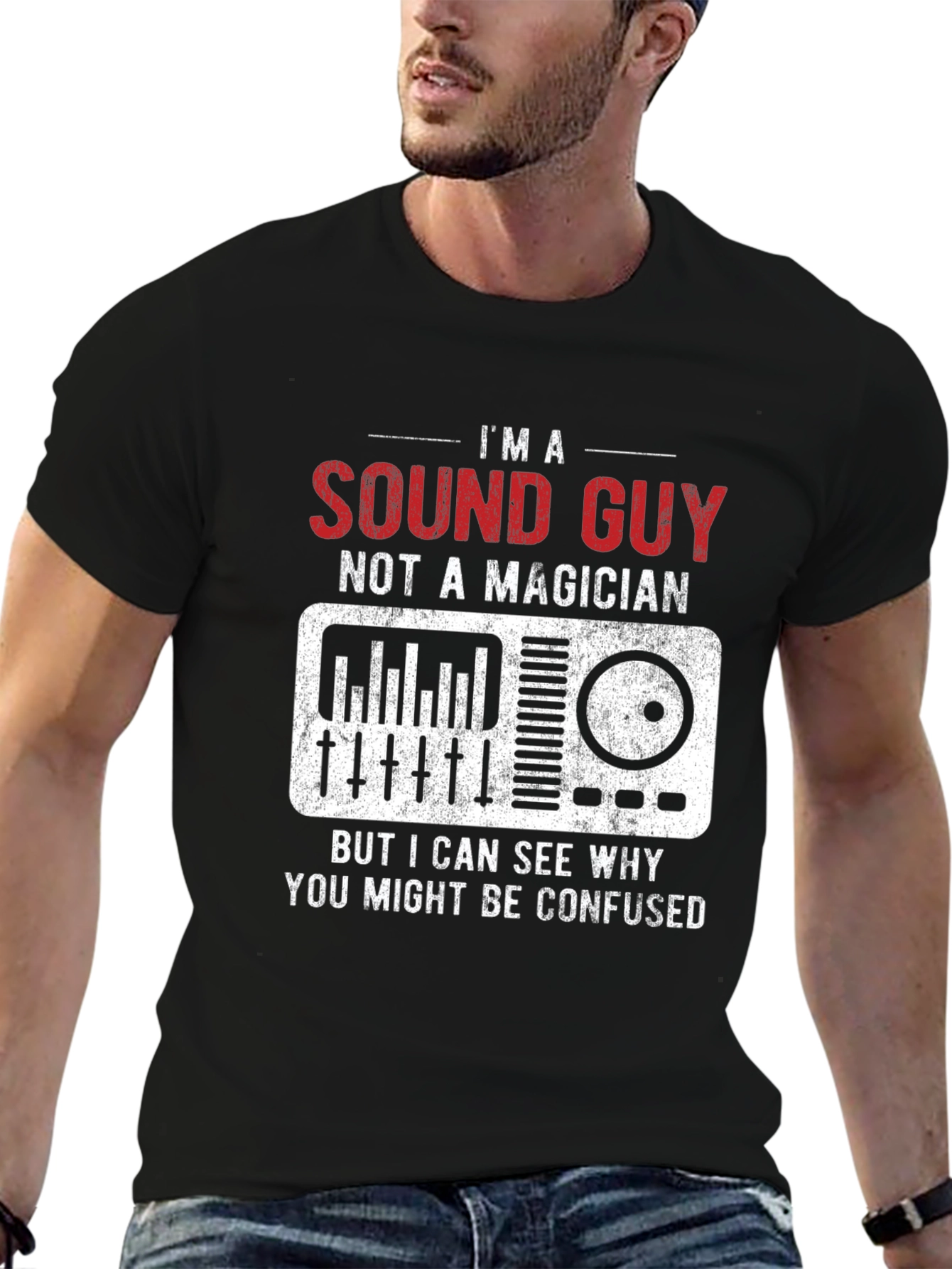 Sound Guy Not A Magician Graphic T-Shirt