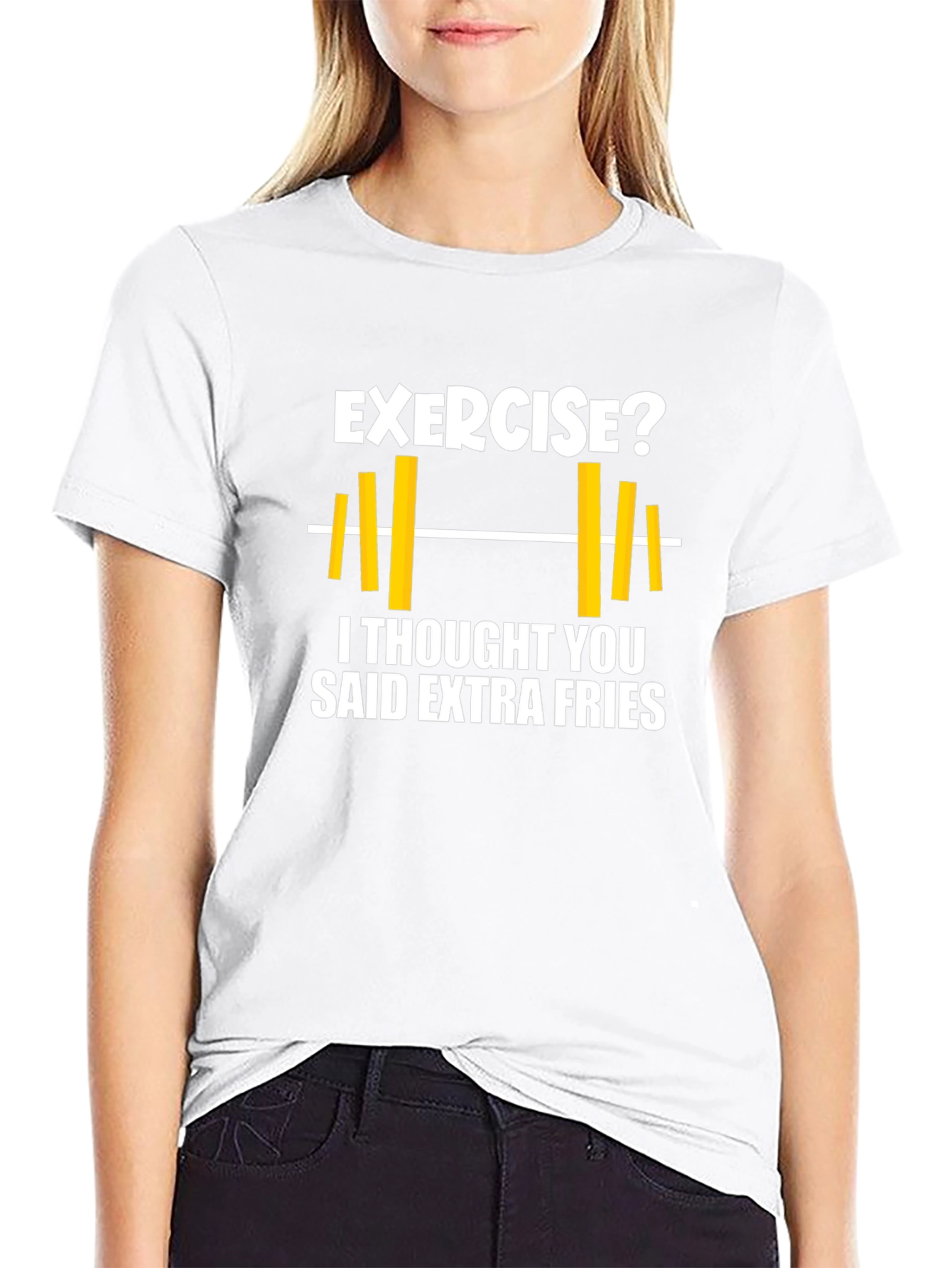 Exercise? Extra Fries Graphic T-Shirt