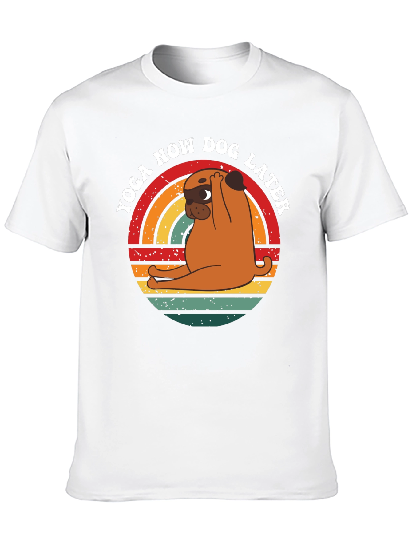 Yoga Now Dog Later T-Shirt – Funny Pug Yoga Graphic Tee